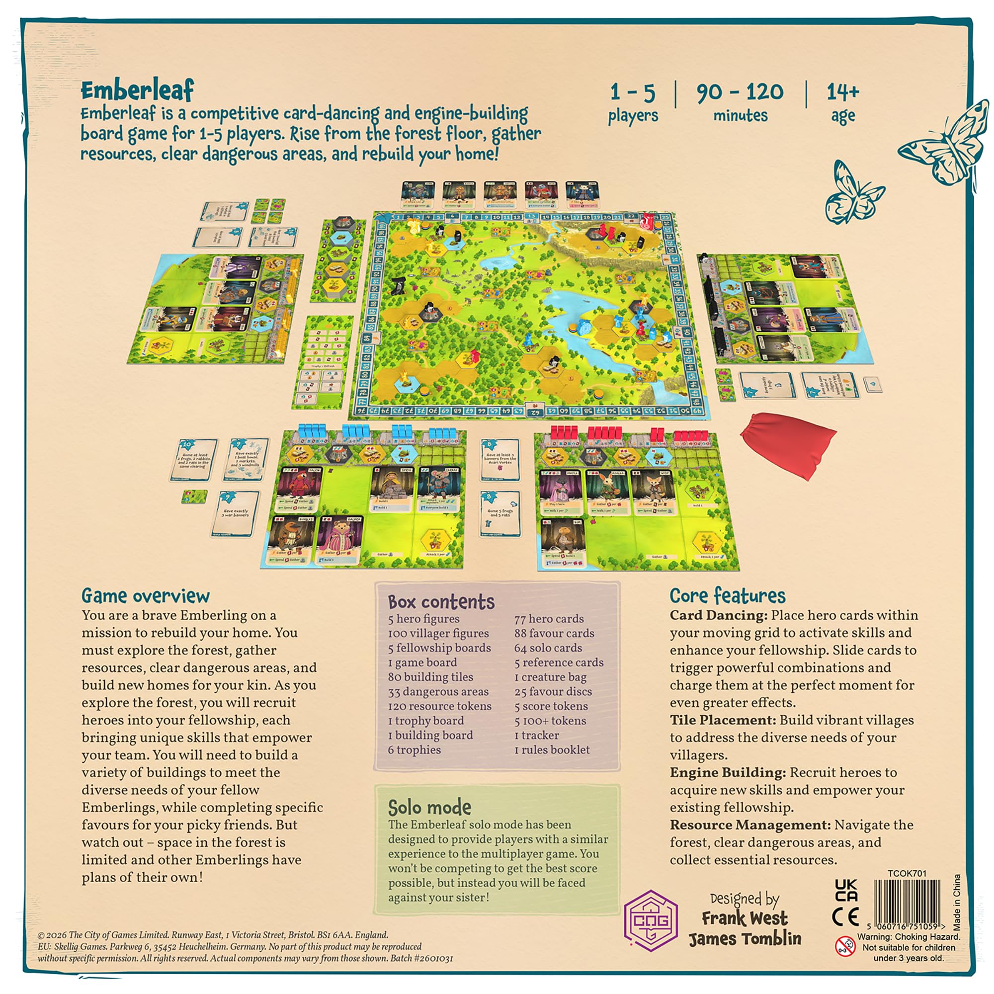 The City of Games Emberleaf Board Game | Card Dancing, Tile Placement, Engine Building 2