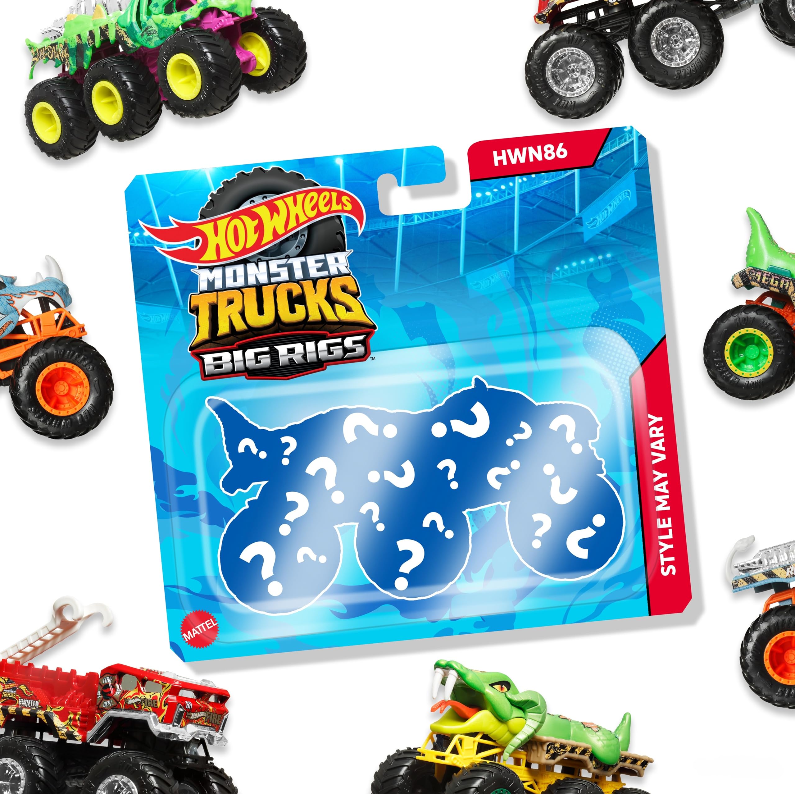 Hot Wheels Monster Trucks Big Rigs 1:64 Scale Toy Truck with 6 Wheels 1