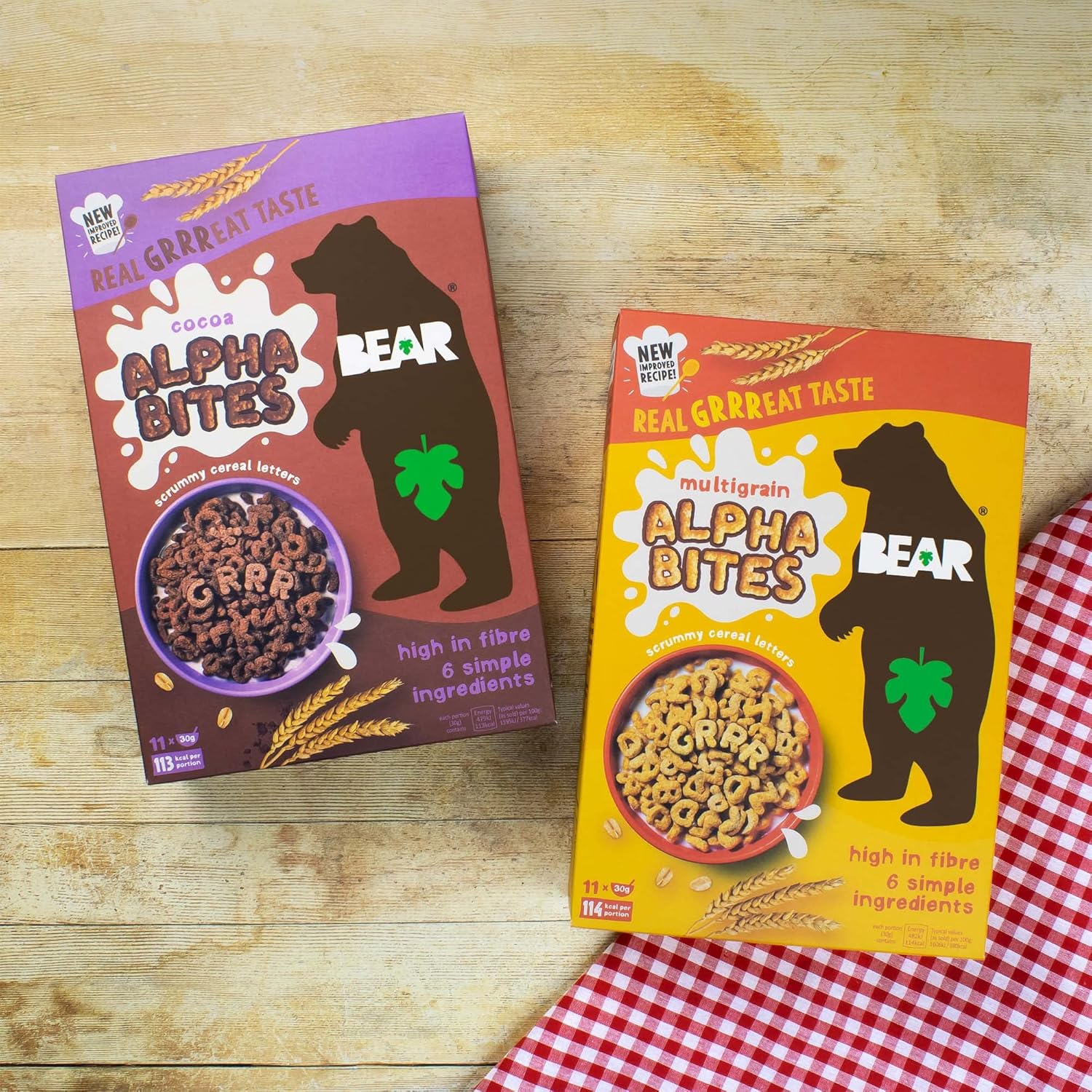 BEAR Alphabites Cocoa Cereal for Kids - High Fibre - No Added Salt - 375g Pack of 2 7