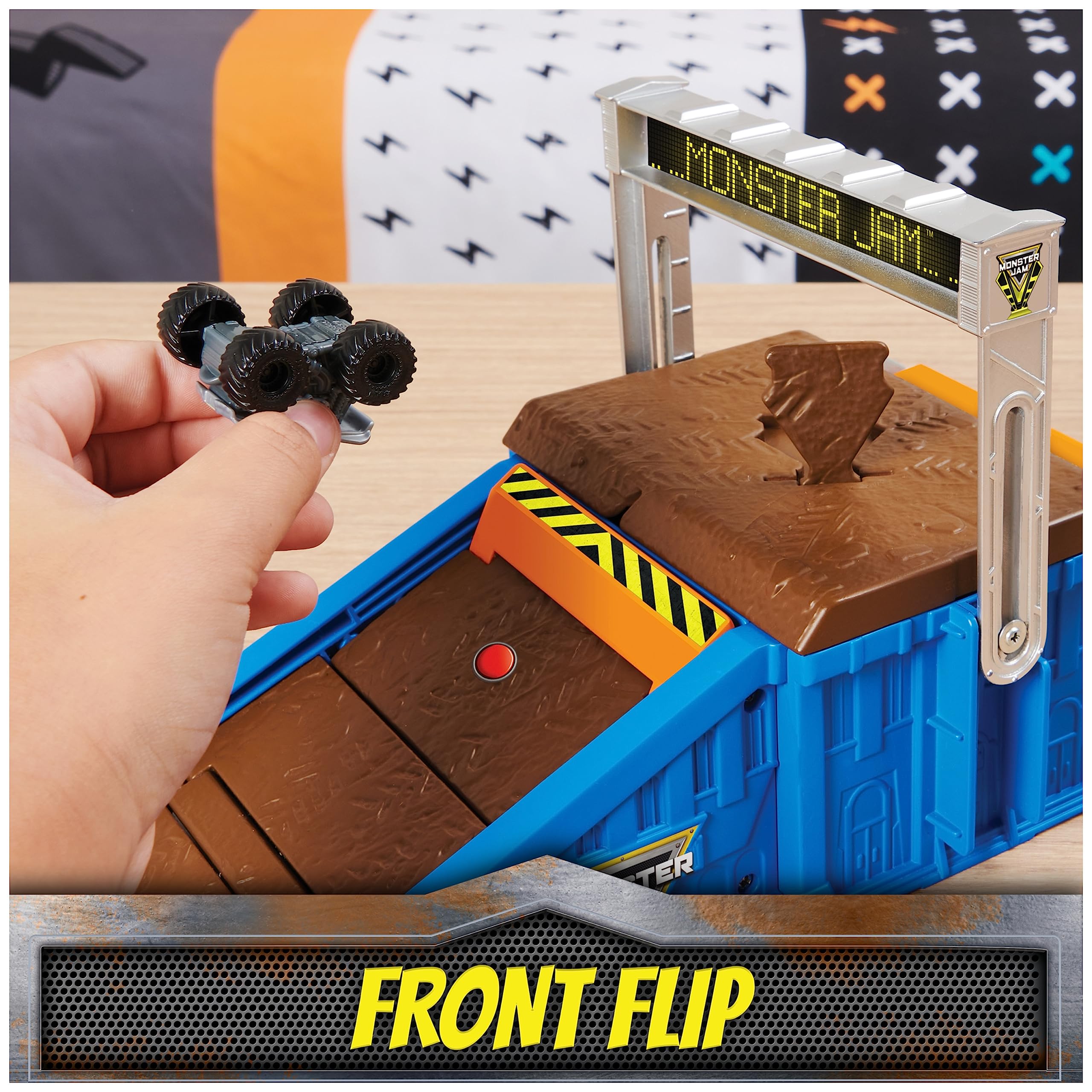 Monster Jam Mini Freestyle Flip Arena Playset - Includes 2 Trucks, Ages 3+ 21