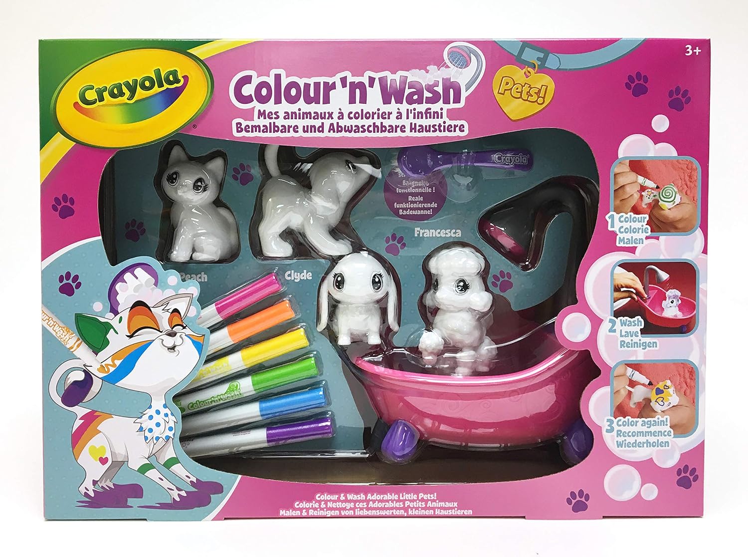 Crayola Washimals Little Animals to Colour - Reusable 3D Coloring Playset for Ages 3+ 1