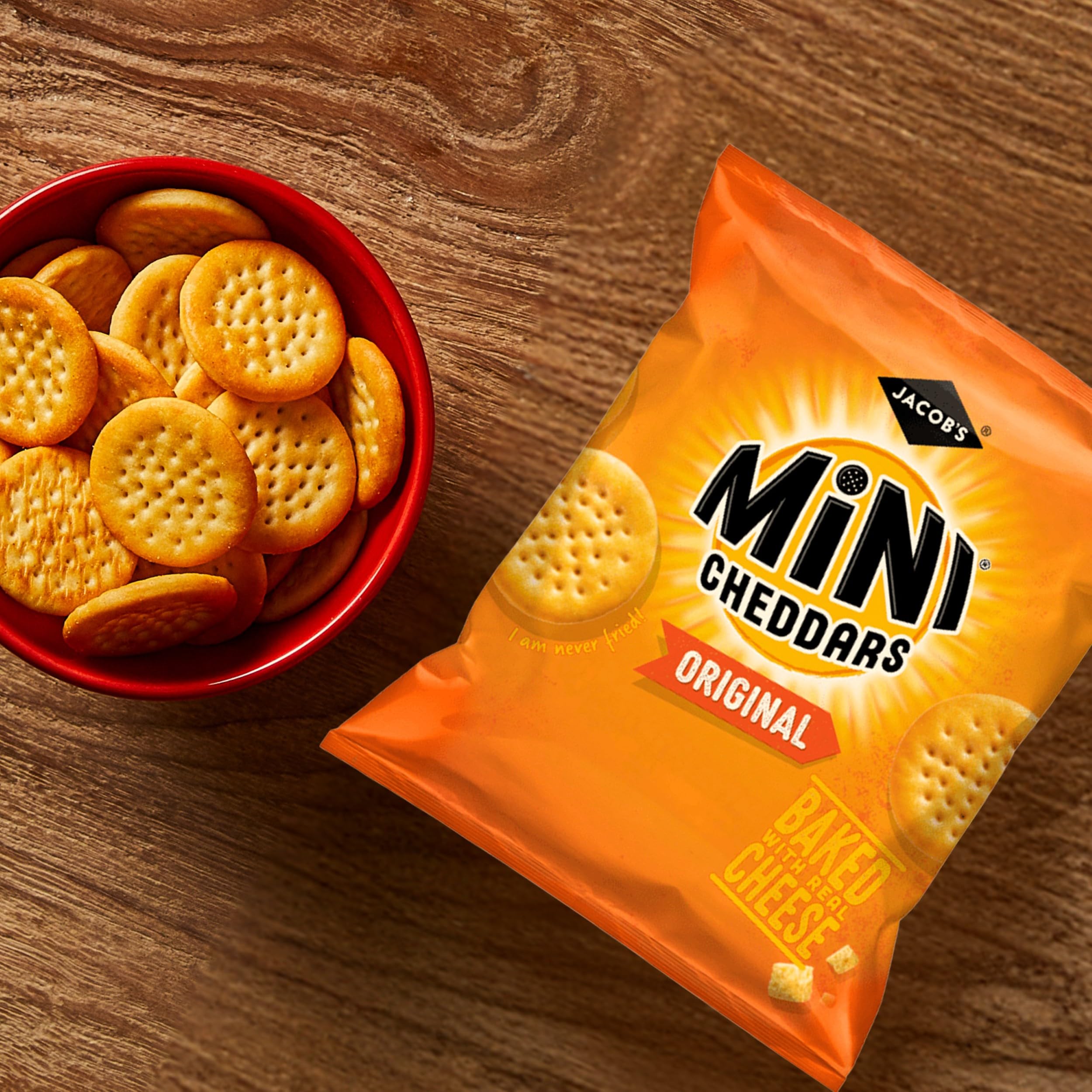 Jacob's Mini Cheddars Original Multipack Crisps, Baked with Real Cheese, 22 Pack 5