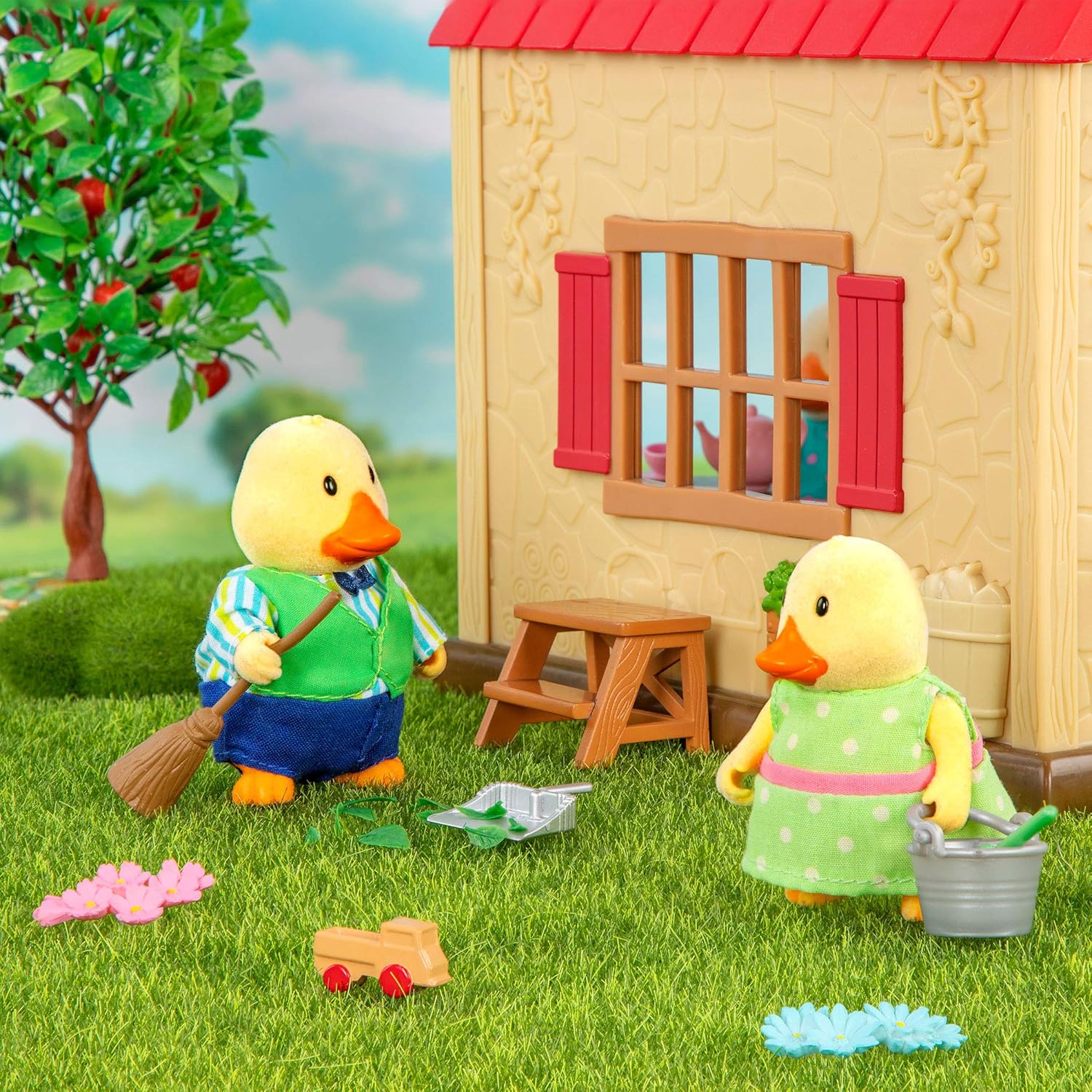 Li'l Woodzeez Quickquack Duck Family – 5pc Set with Miniature Figurines & Storybook – Imaginative Play for Kids 3+ 6