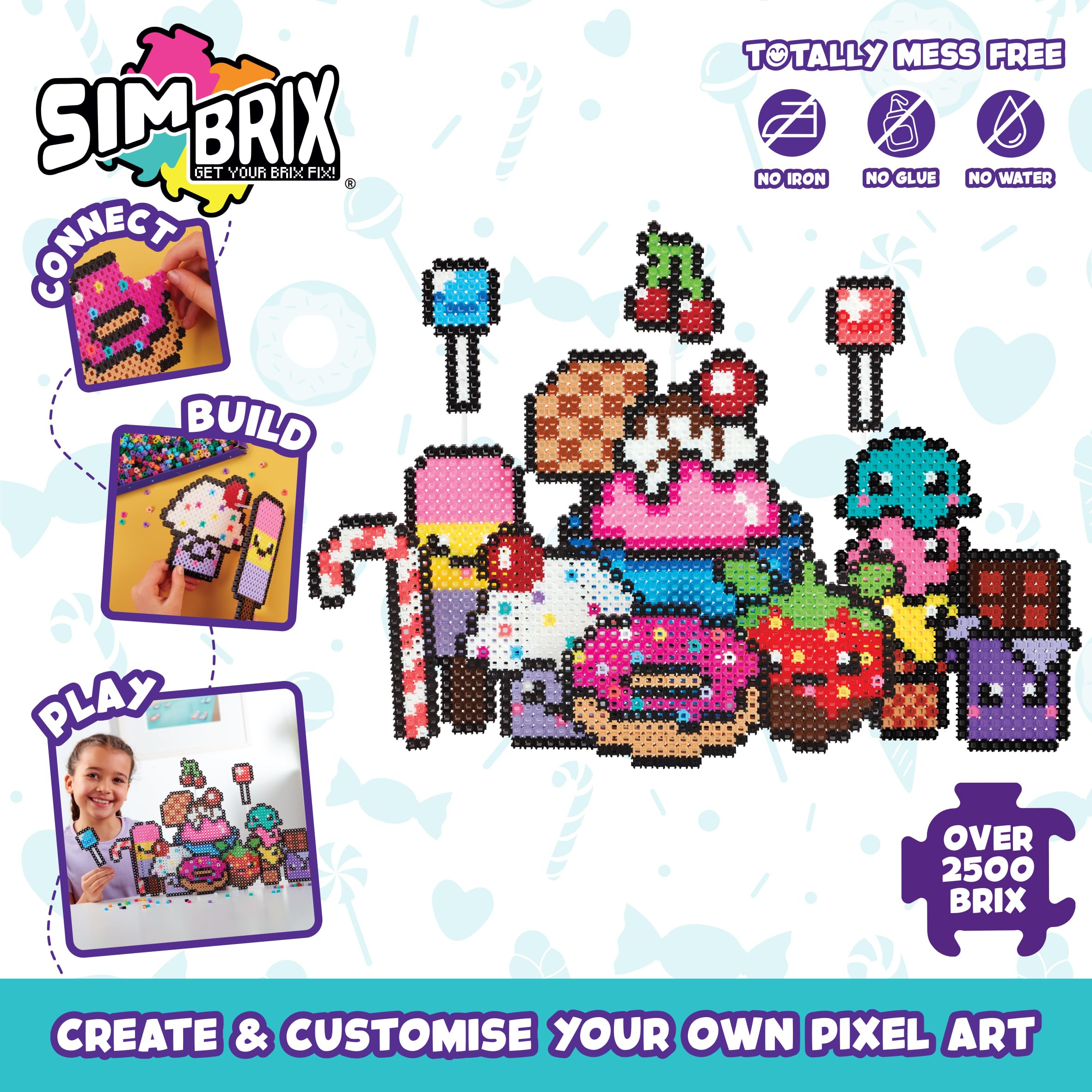 Simbrix Feature Pack So Sweet - 2500+ Piece Reusable Building Set for Creative Play 9