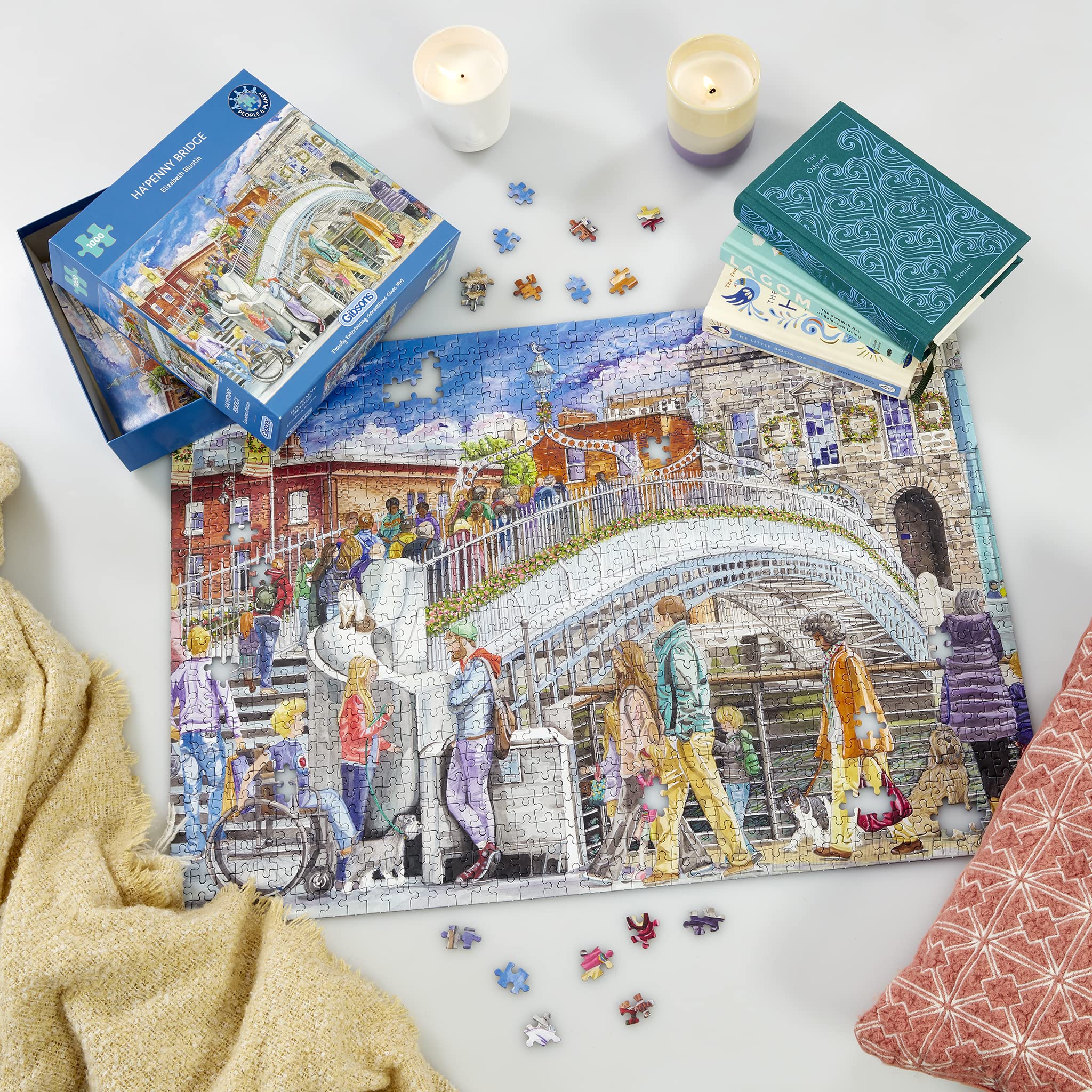 Gibsons Ha’penny Bridge 1000 Piece Jigsaw Puzzle | Dublin Landmark | Eco-Friendly Recycled Board