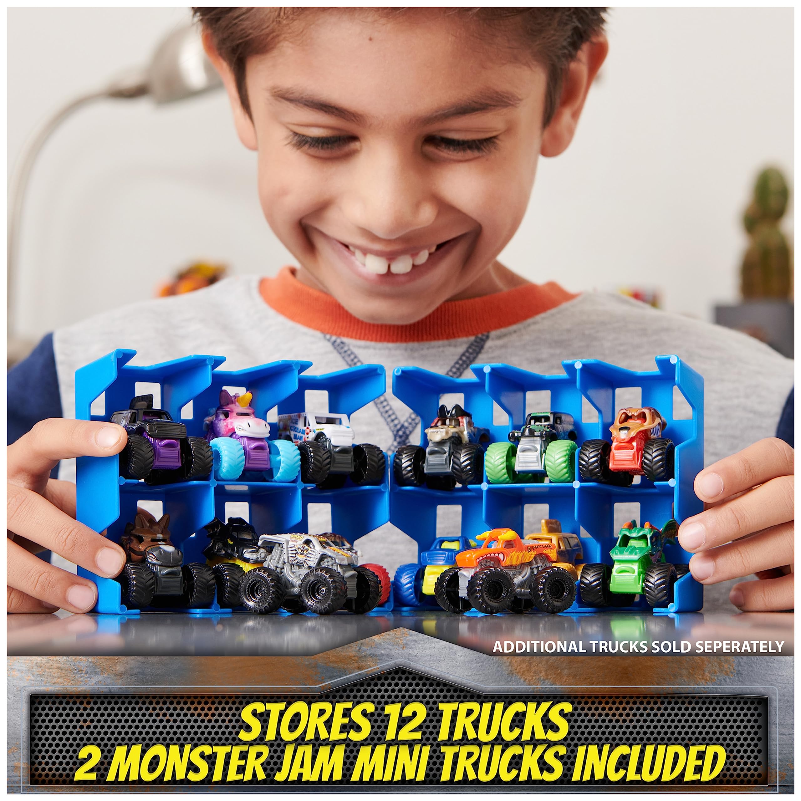 Monster Jam Mini Freestyle Flip Arena Playset - Includes 2 Trucks, Ages 3+ 24