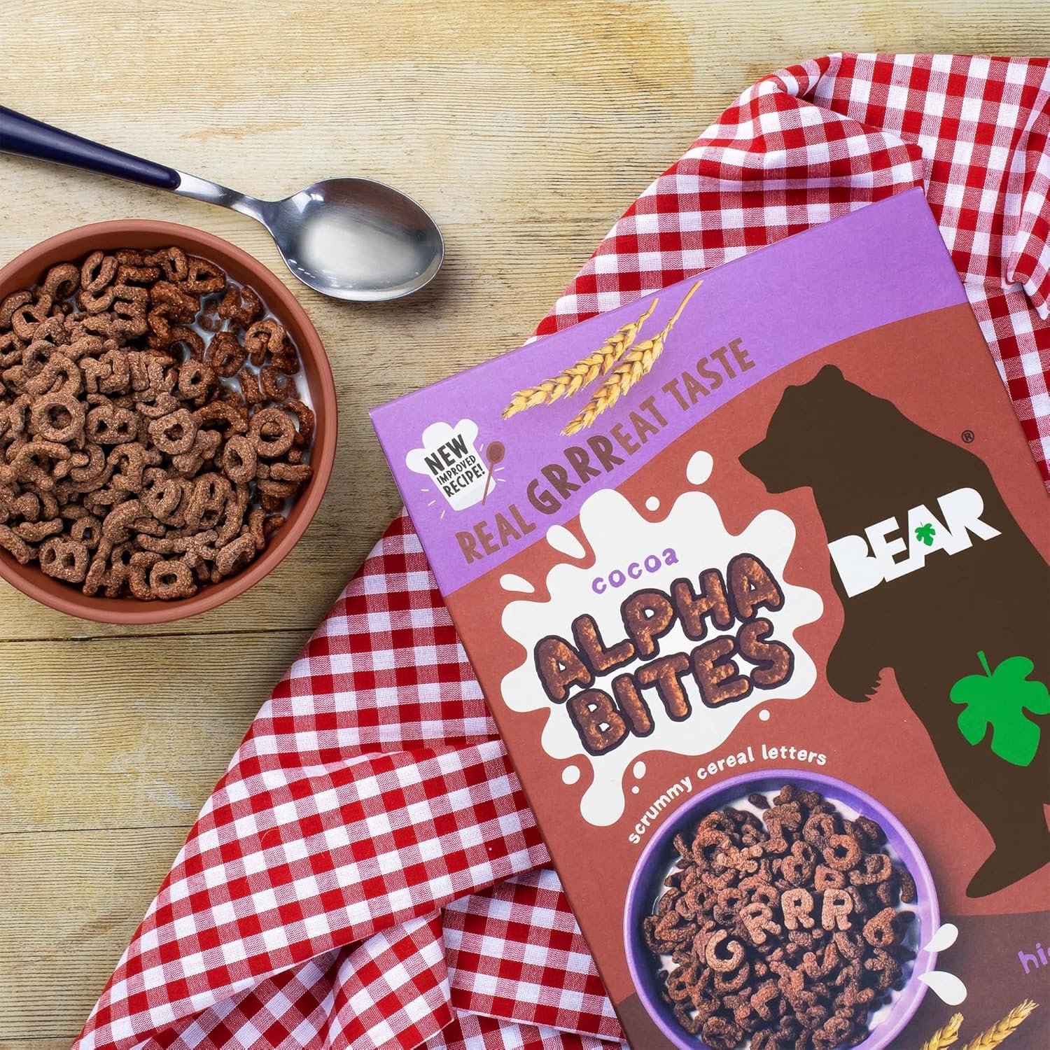 BEAR Alphabites Cocoa Cereal for Kids - High Fibre - No Added Salt - 375g Pack of 2 8
