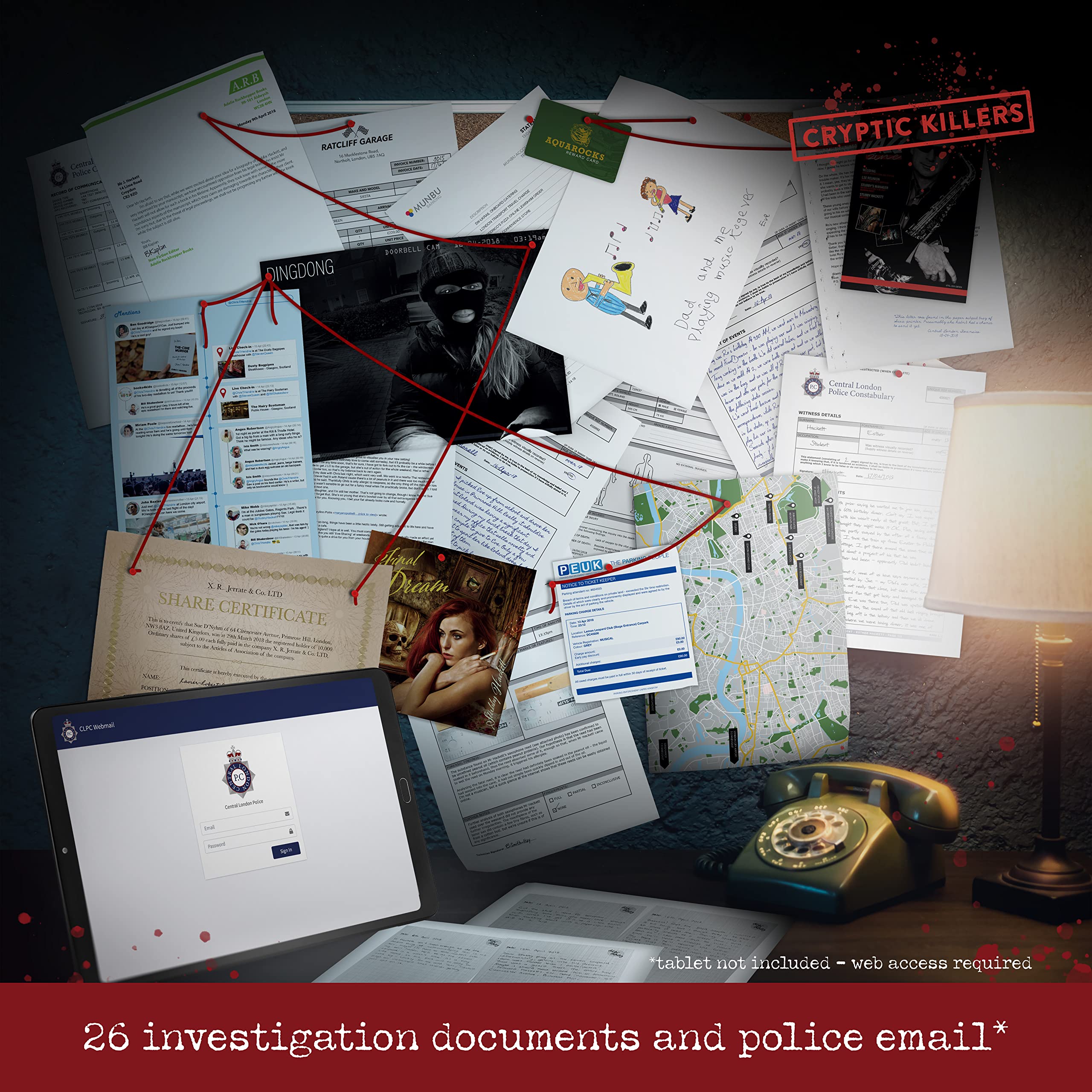 Cryptic Killers Unsolved Murder Mystery Game - Cold Case Files Investigation | 3.5 Hours Playtime | Difficulty 4.5/5 3