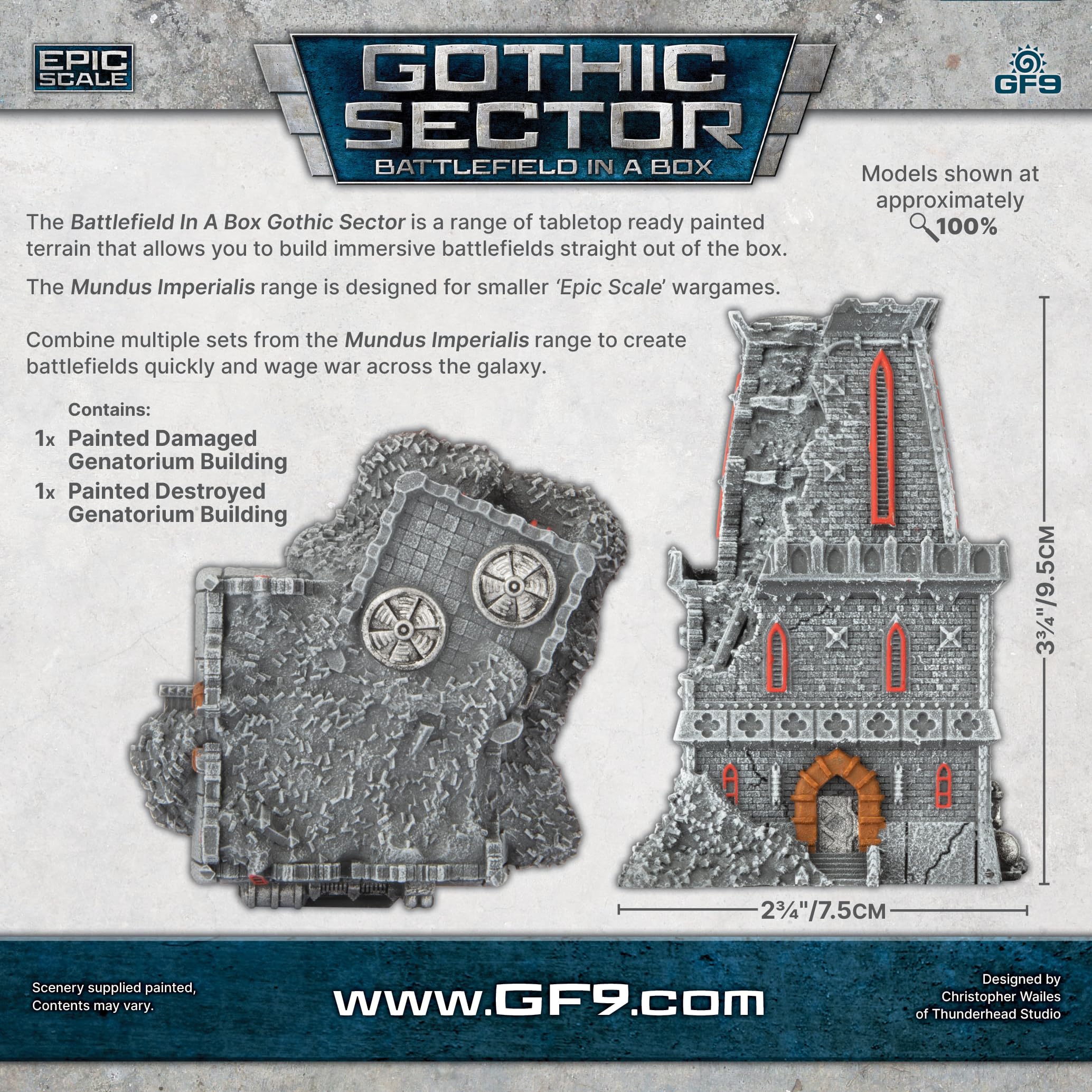 Gale Force Nine Mundus Imperialis Genatorium Damaged & Destroyed Set