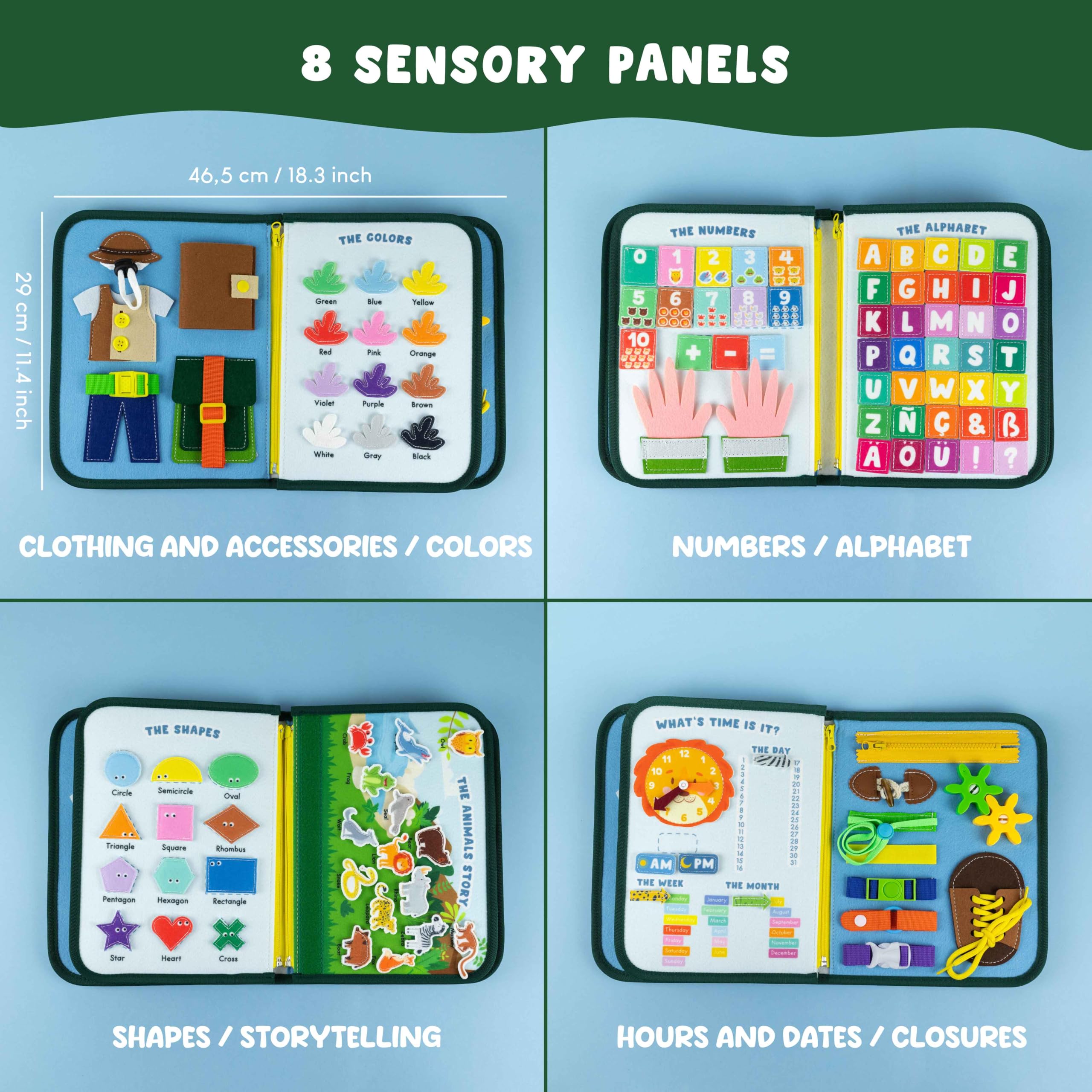 BONNYCO Busy Board for Toddlers - Montessori Educational Toy | 8 Activity Panels | Ages 10 Months+ 2