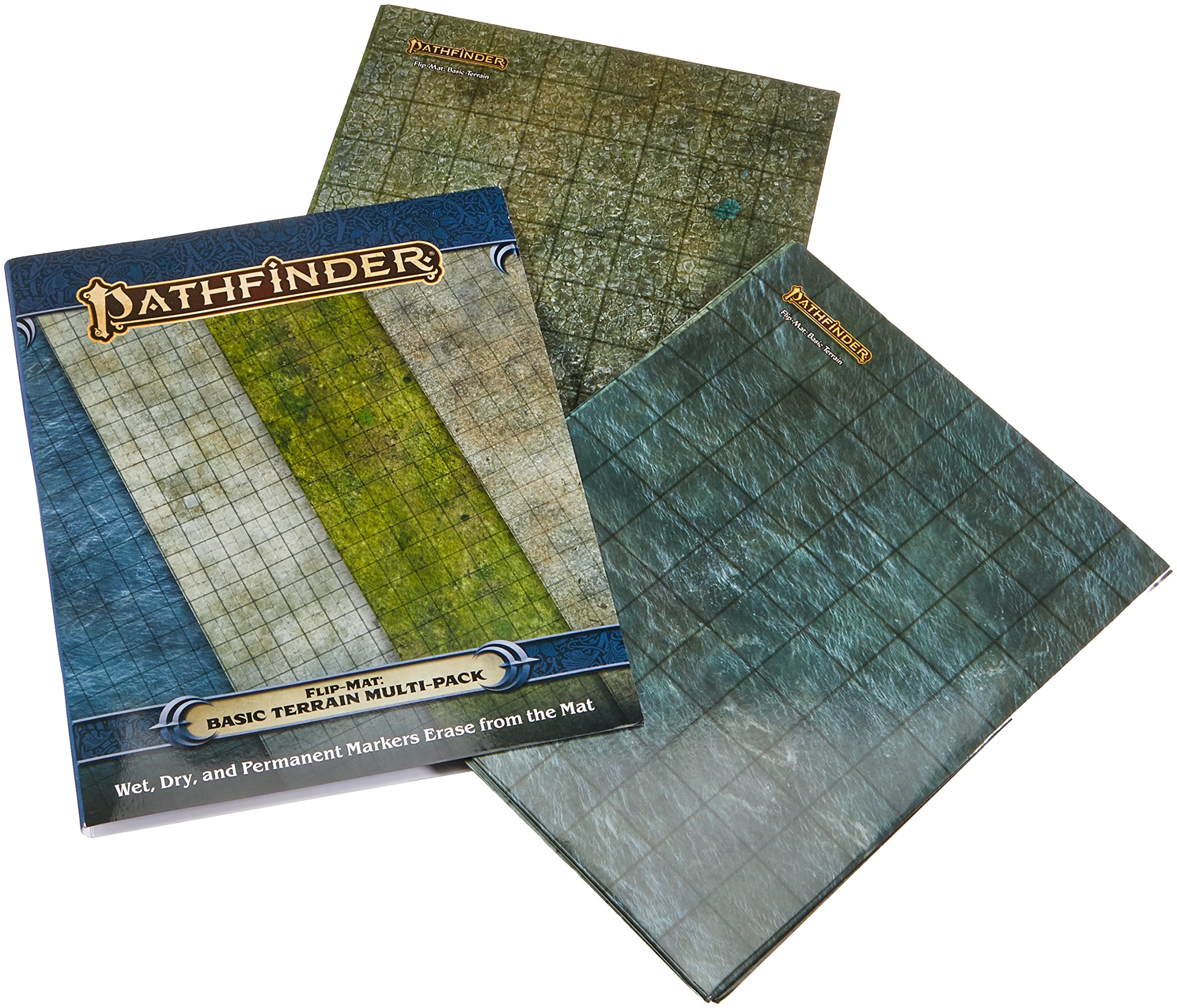 Paizo Pathfinder Flip-Mat: Basic Terrain Multi-Pack | 4 Full-Color Textures