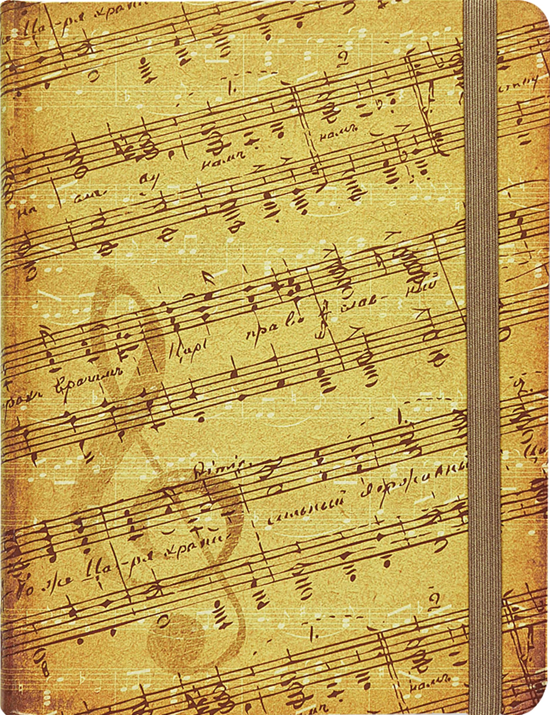Peter Pauper Press Music Journal - Dual Page Layout | Acid-Free Paper | Elastic Closure