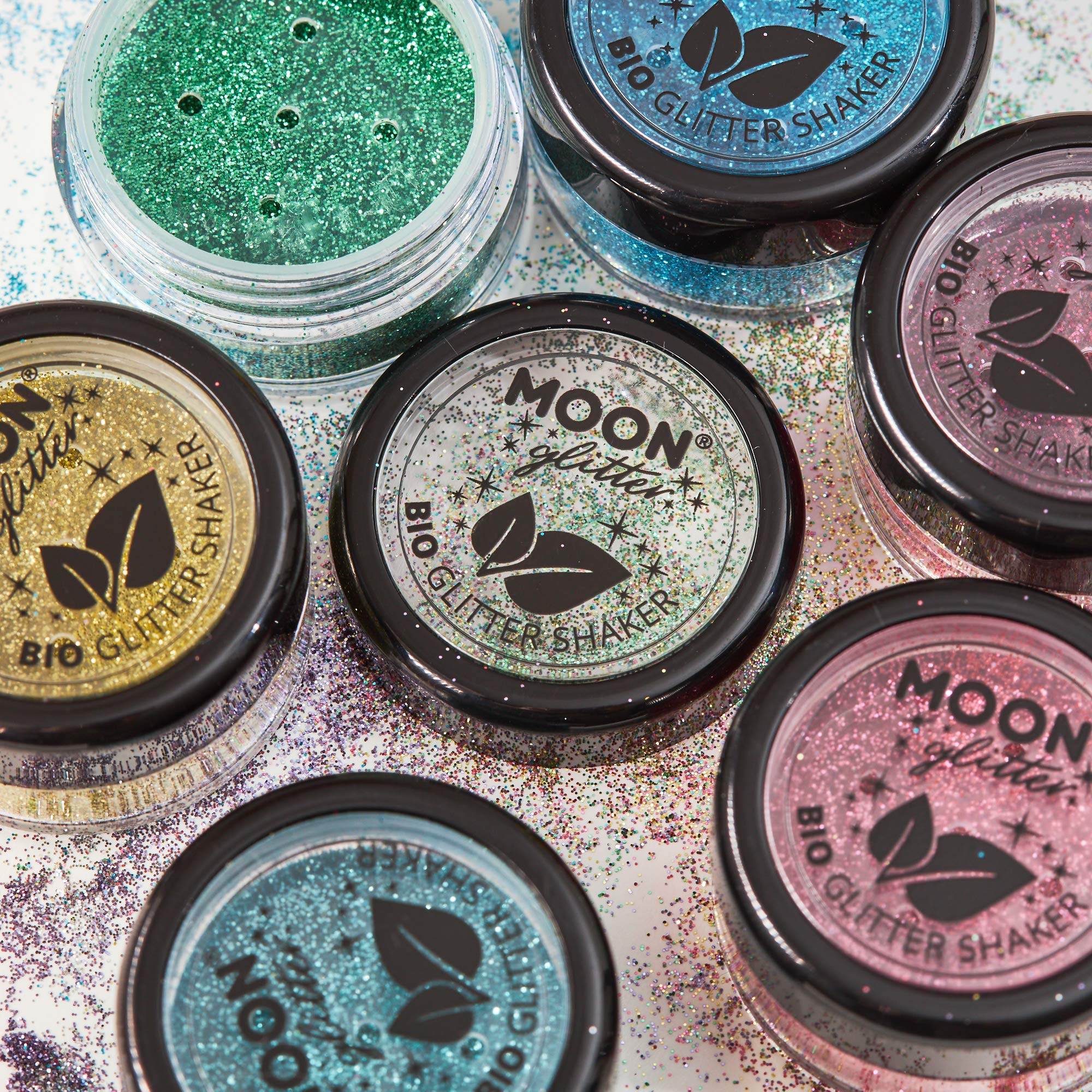 Moon Glitter - Biodegradable Eco Glitter Shaker (5g) - Green Cosmetic Bio Glitter for Face, Body, Hair, Nails 12