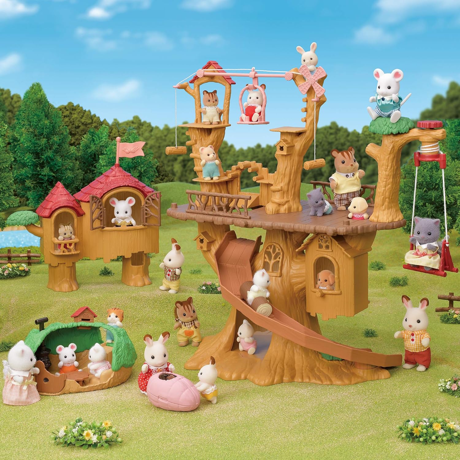 Sylvanian Families Baby Ropeway Park Playset - Ropeway Adventure with Milk Rabbit Baby 9