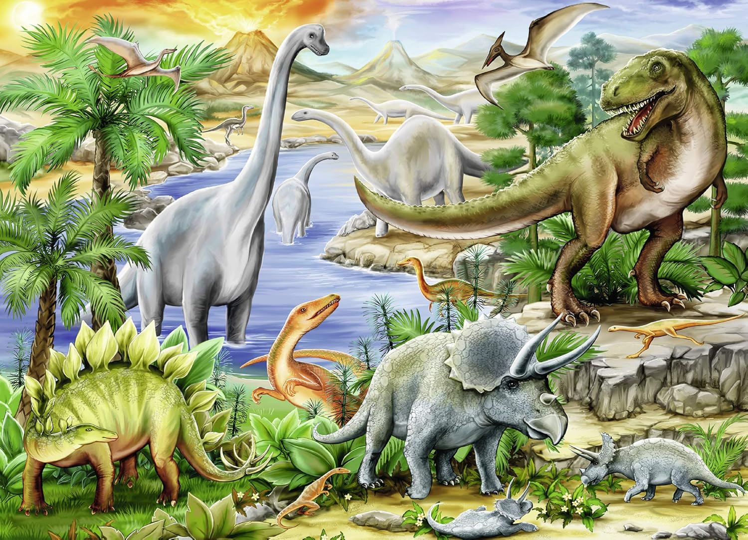 Ravensburger Dinosauri 60-Piece Floor Puzzle - Prehistoric Life Jigsaw for Kids 4 Years and Up 1