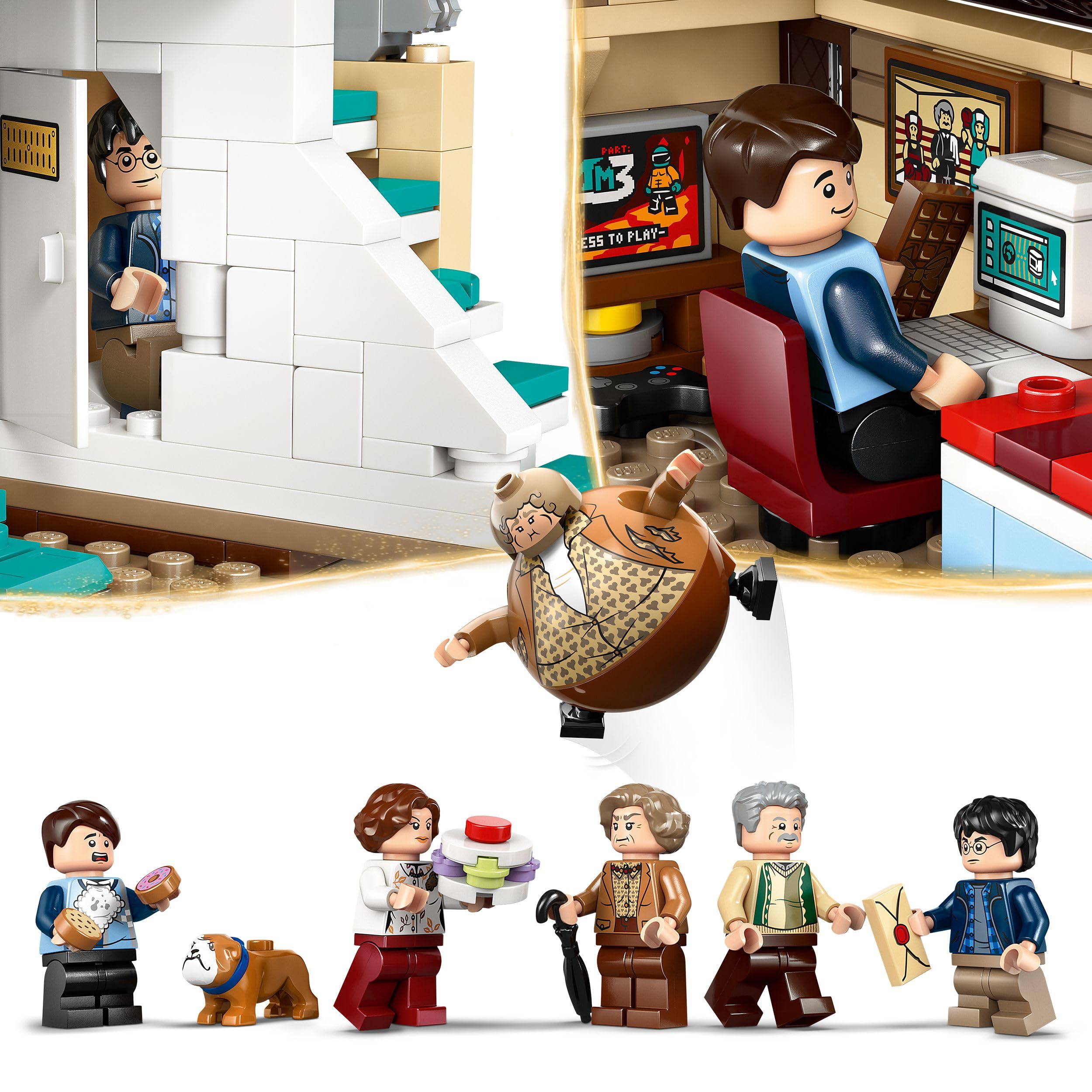 LEGO Harry Potter Privet Drive: Aunt Marge's Visit - 639-Piece Buildable House Playset for Ages 8+ 4