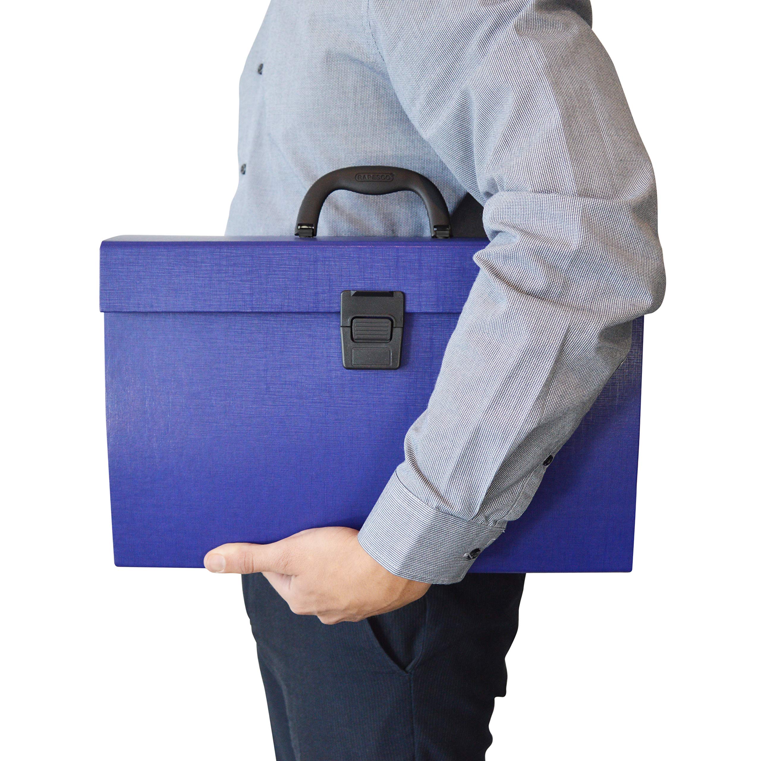 Rapesco 1553 Expanding Box File Document Organiser - 19 Pocket A4+ Blue Fibreboard 5