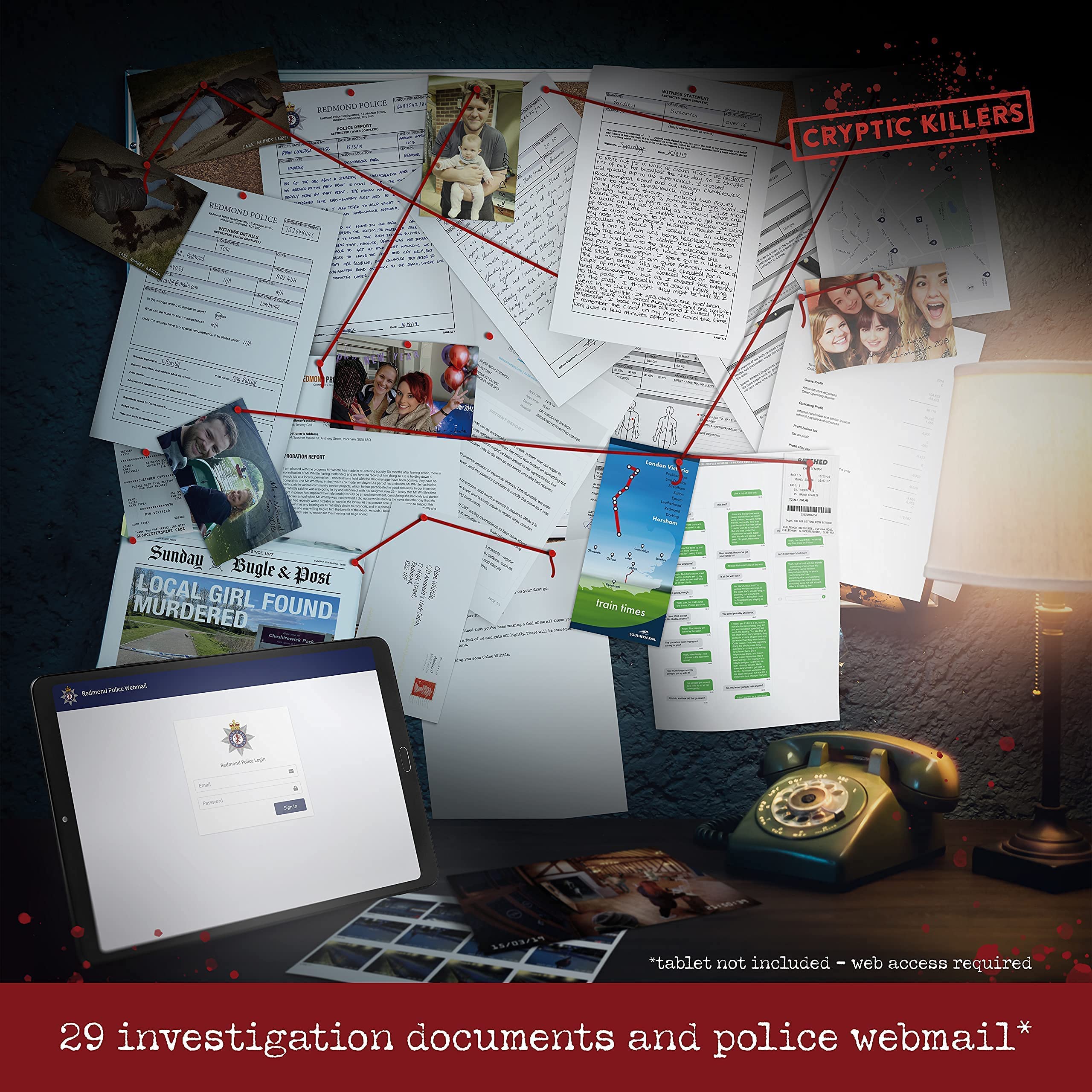 Cryptic Killers Murder of a Millionaire Cold Case File Investigation Board Game | 2 Hours Play | Difficulty 3.5/5 3