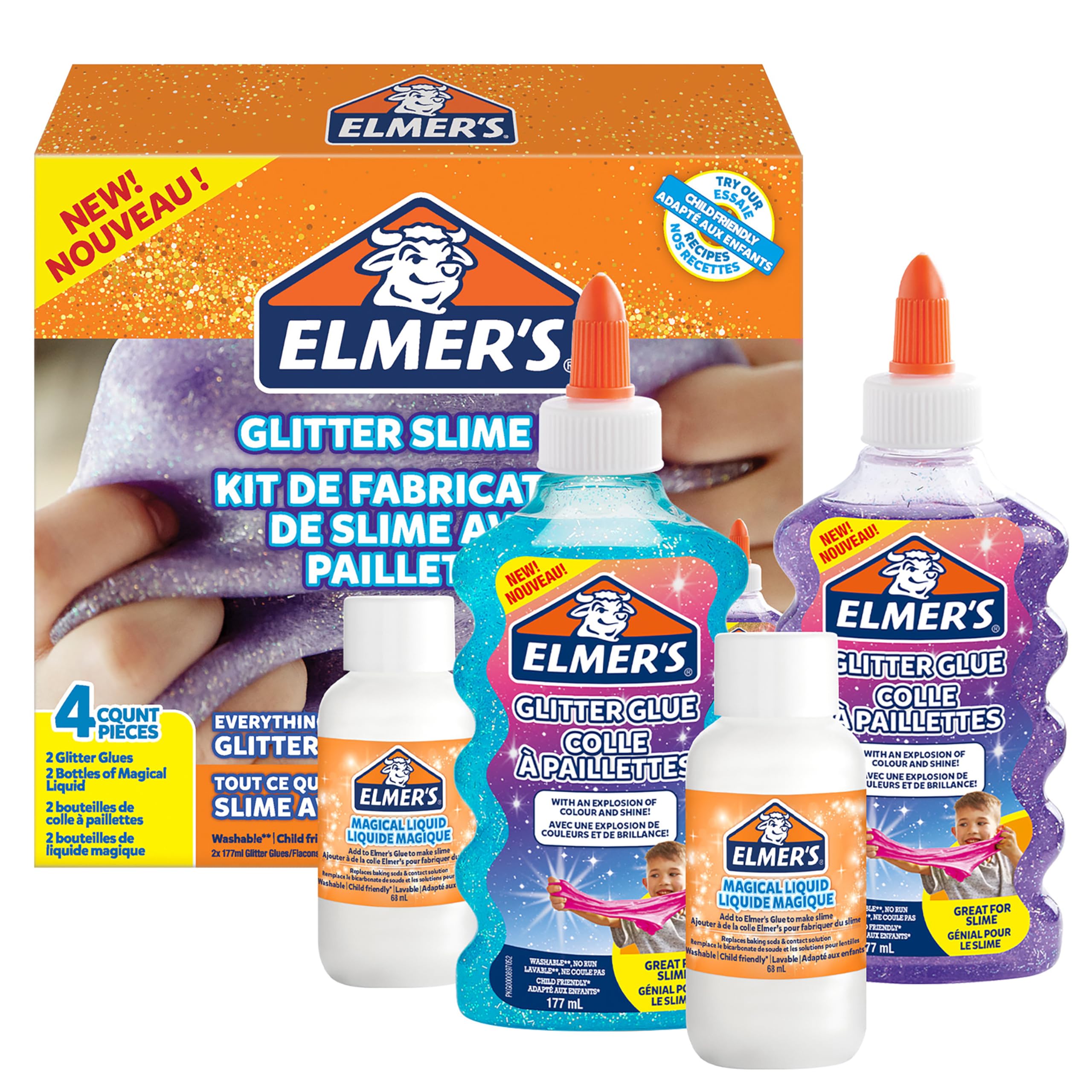 Elmer's Glitter Slime Kit - Arts & Crafts Playset for Kids 1