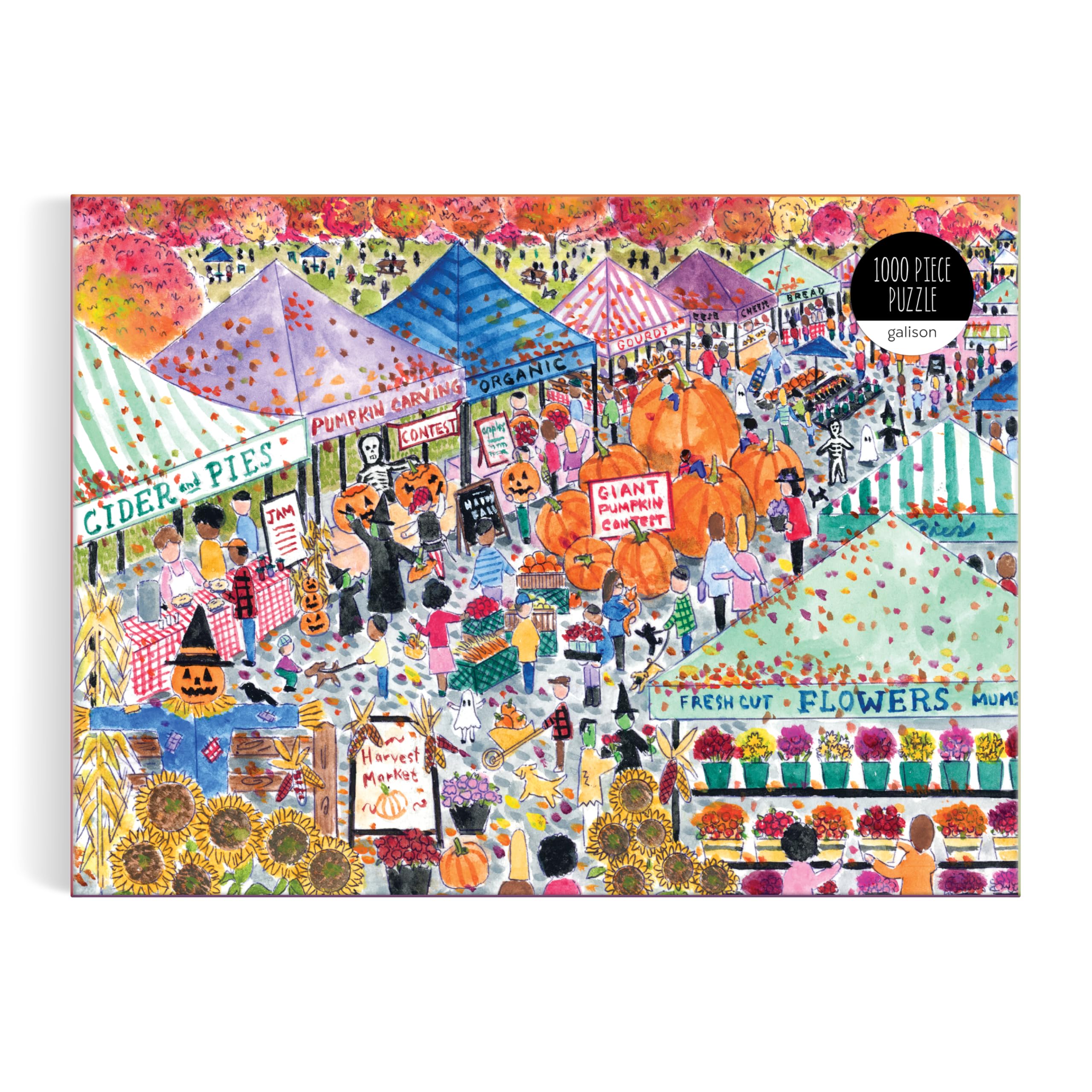 Galison Harvest Market - 1000 Piece Michael Storrings Jigsaw Puzzle for Adults & Kids 5