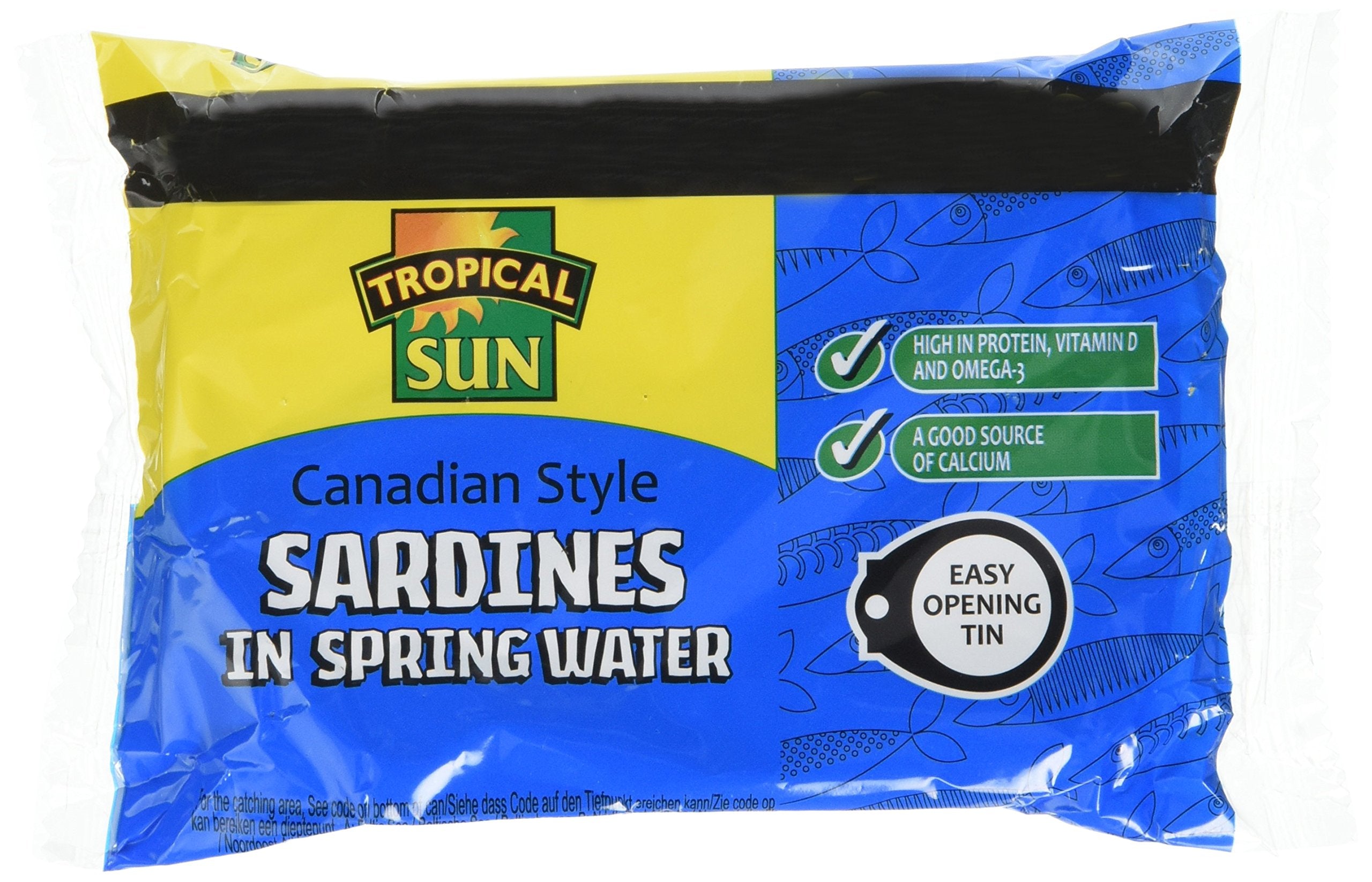 Tropical Sun Foods Canadian Style Sardines in Spring Water, Pack of 12