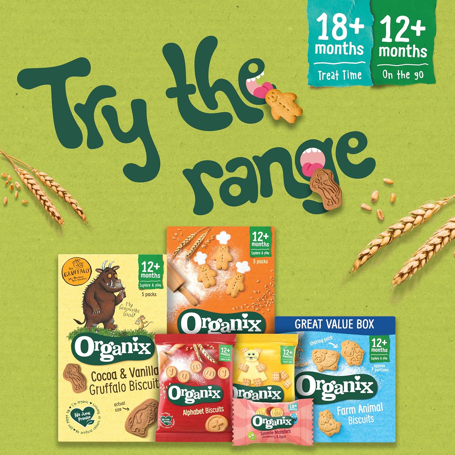 Organix Mini Organic Cheese Crackers Toddler Snack 12+ Months, 4x20g Multipack 6