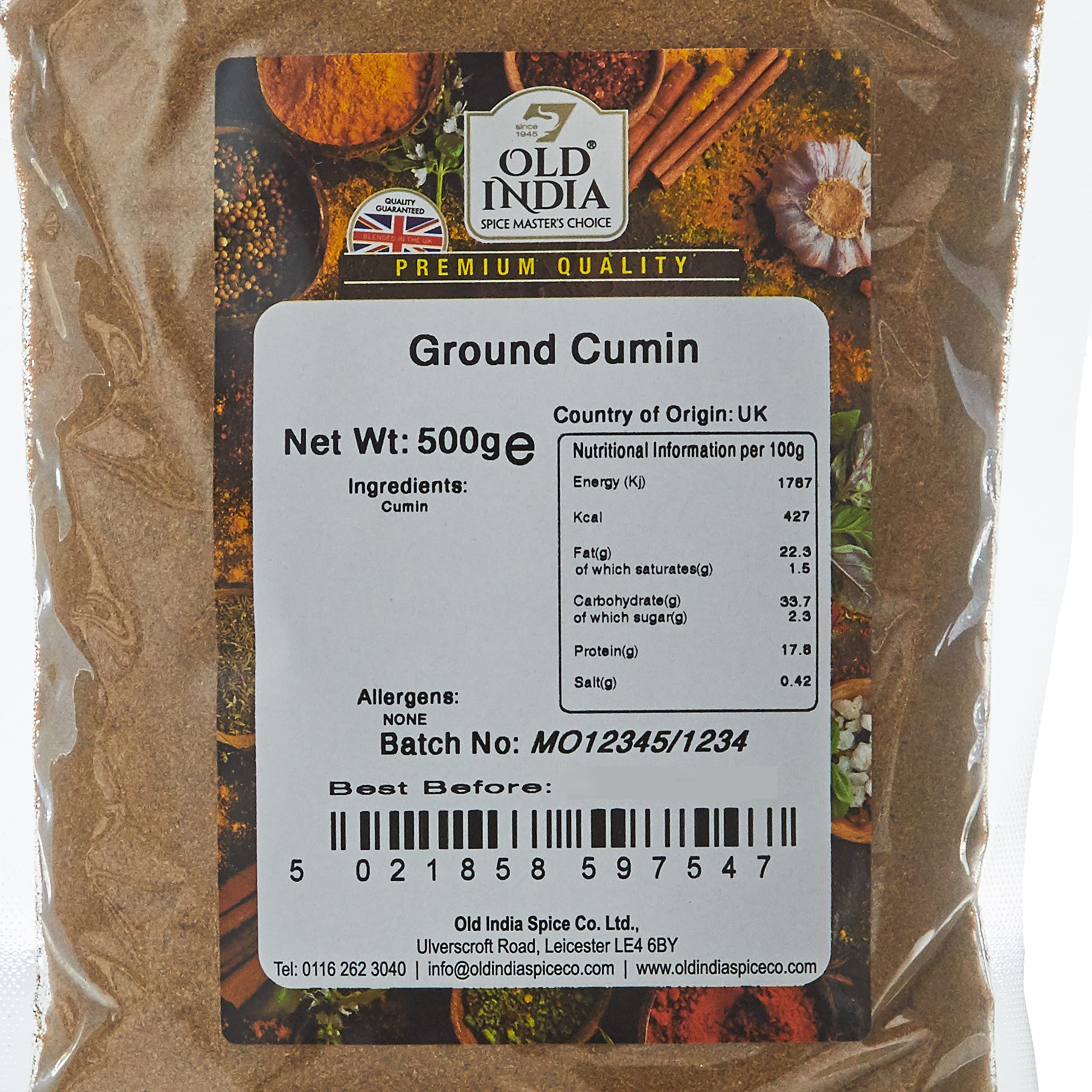 Old India Ground Cumin Powder - 100% Natural | 500g Pack