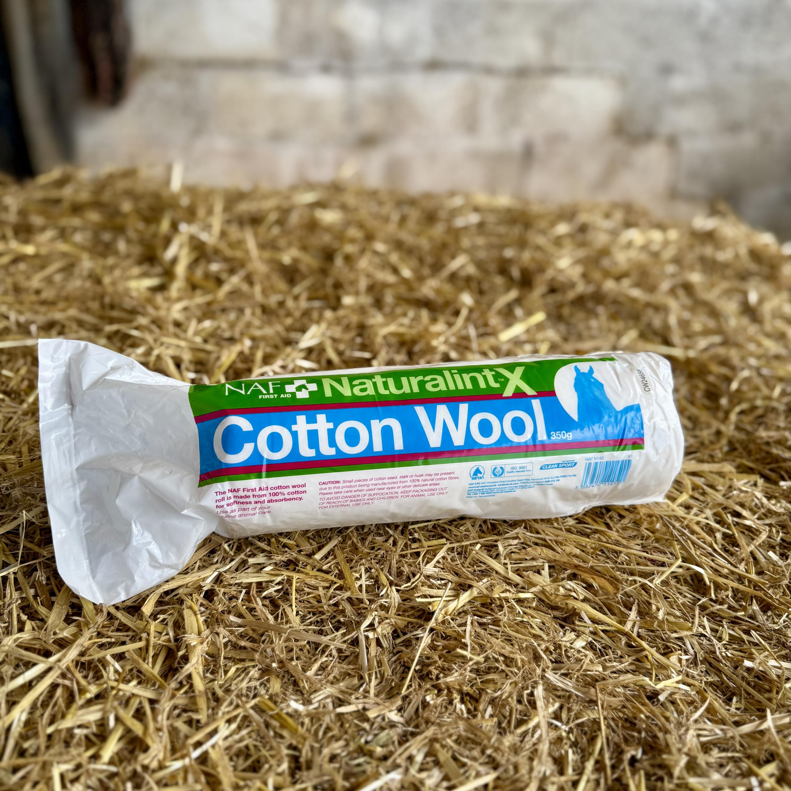 NAF NaturalintX Cotton Wool - Veterinary Grade Absorbent Roll for Equine First Aid | 350g
