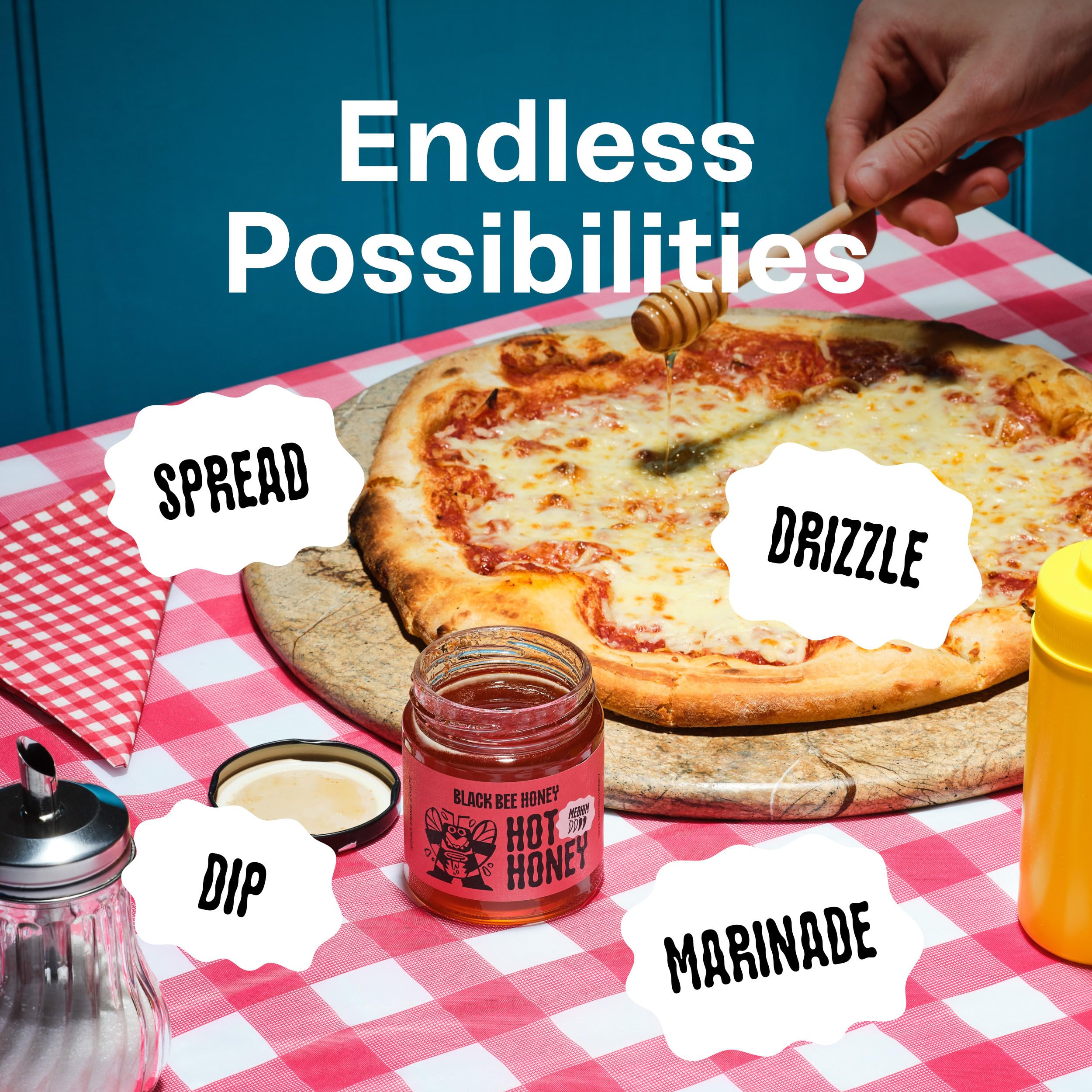 Black Bee Hot Honey with Habanero Chilli - British Wildflower Chilli Honey 9