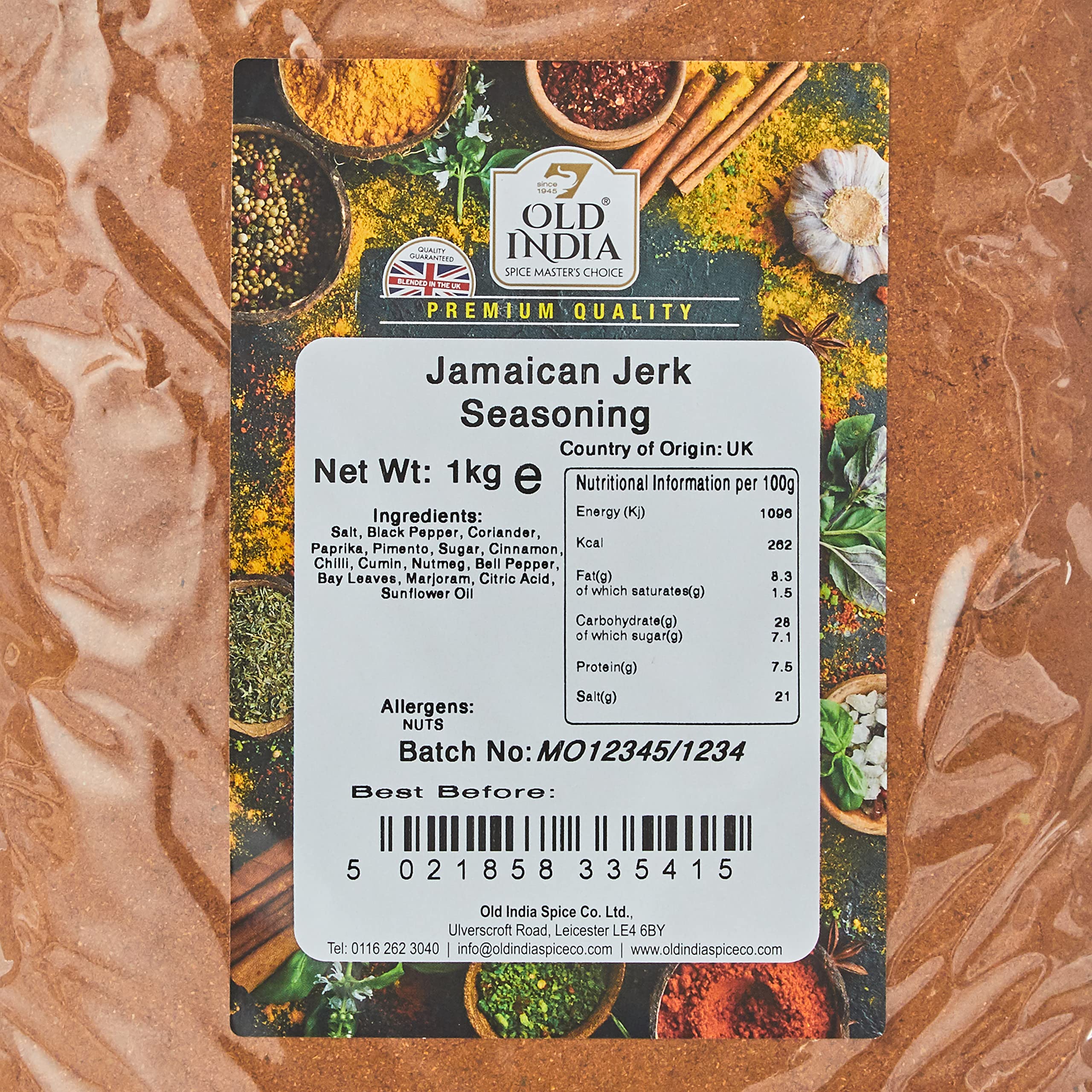 Old India Jamaican Jerk Seasoning Powder - 1 kg | 100% Natural & Additive Free