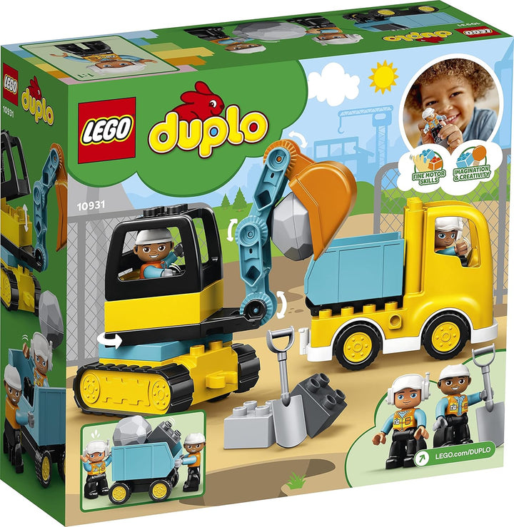 LEGO DUPLO Town Truck & Tracked Excavator Construction Playset for Toddlers 2+