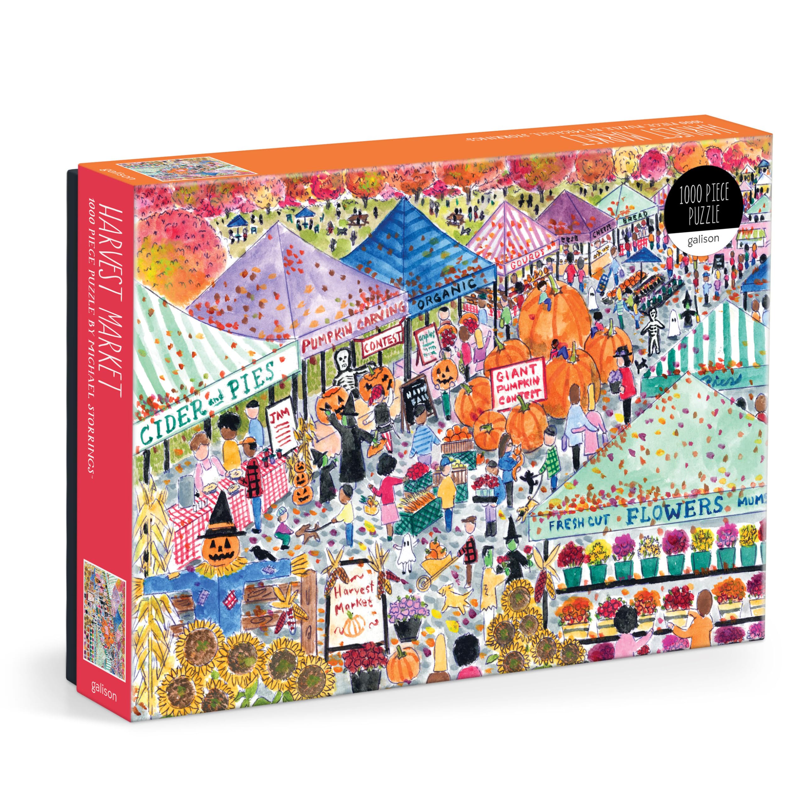 Galison Harvest Market - 1000 Piece Michael Storrings Jigsaw Puzzle for Adults & Kids 1