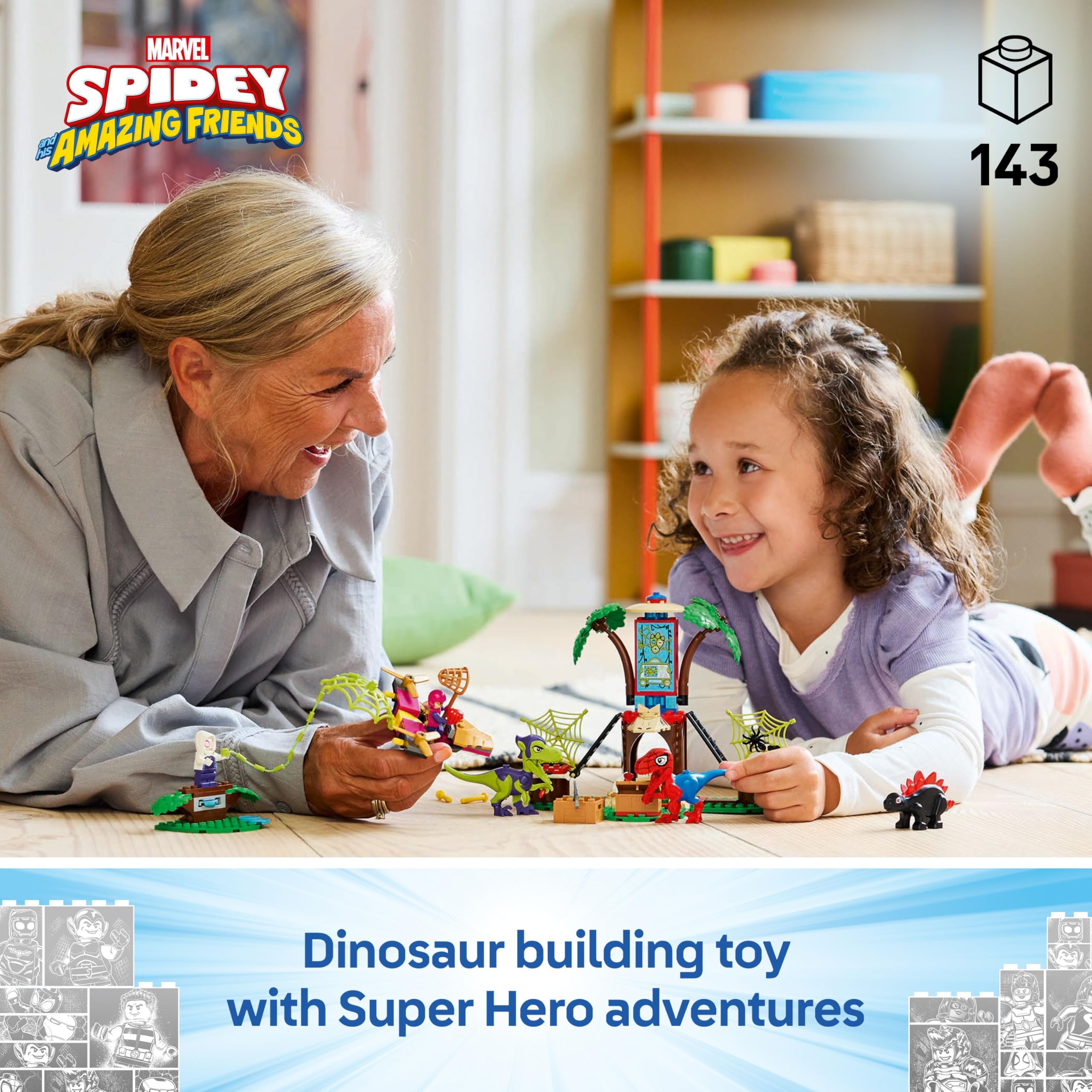 LEGO Marvel Spidey and Gobby’s Raptor Battle at Tree House HQ Building Set | Ages 4+