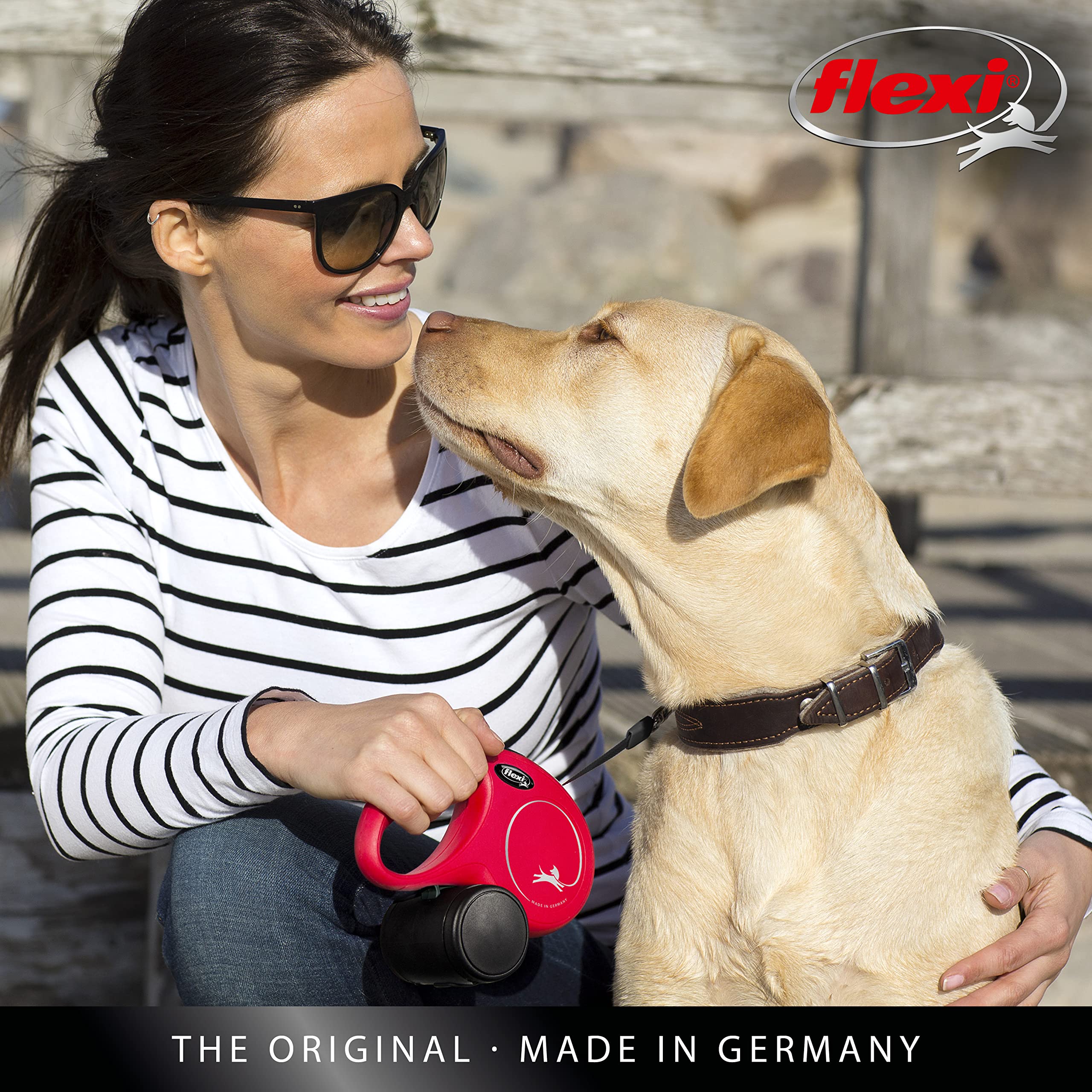 flexi Classic L Tape Retractable Lead for Dogs up to 50 kg | 8m Length | Red 6