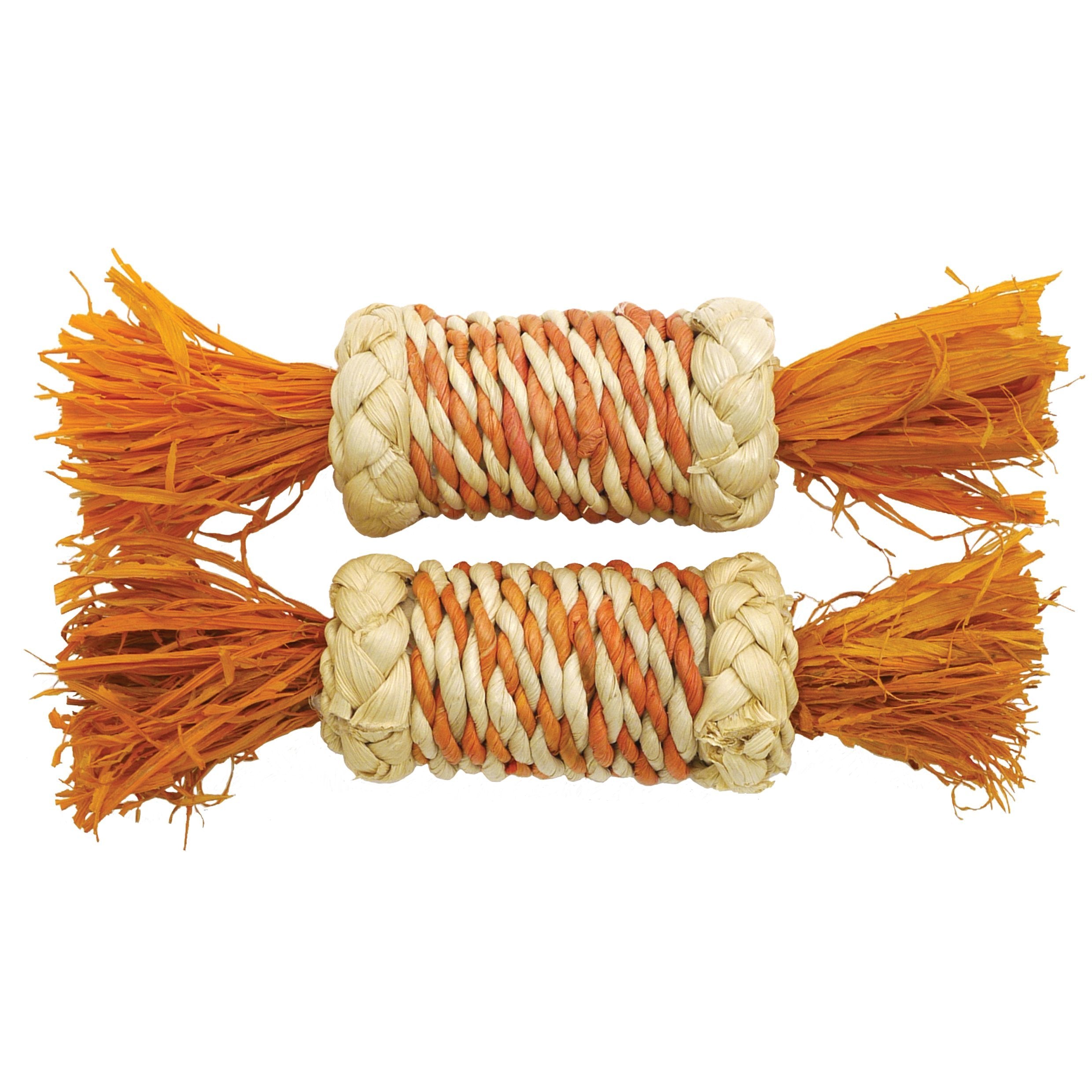 Rosewood Boredom Breaker Corn Rattle Rollers Small Animal Chew Toy | Pack of 2 | Orange/Tan