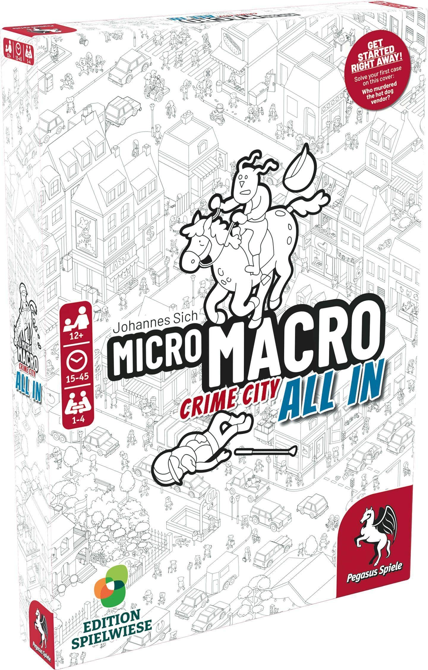 Pegasus Spiele MicroMacro: Crime City 3 - All In Board Game | Ages 12+ | 1-4 Players