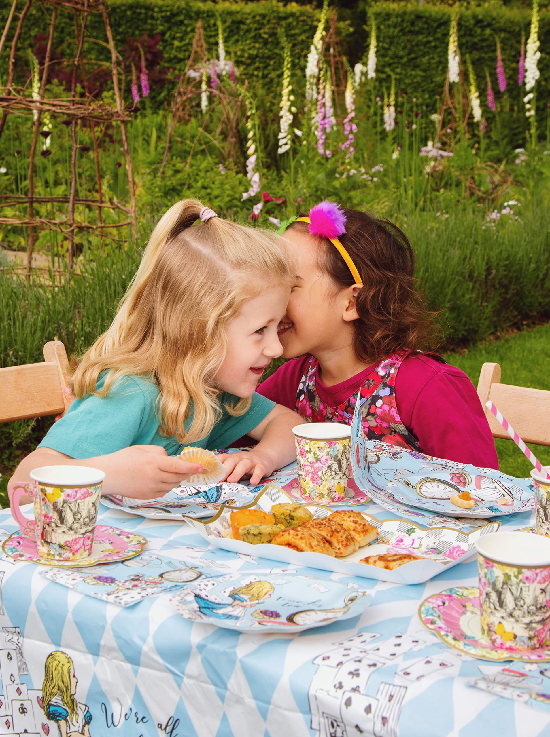 Talking Tables Alice in Wonderland Paper Table Cover - Disposable for Tea Parties | 180 x 120 cm Blue 5