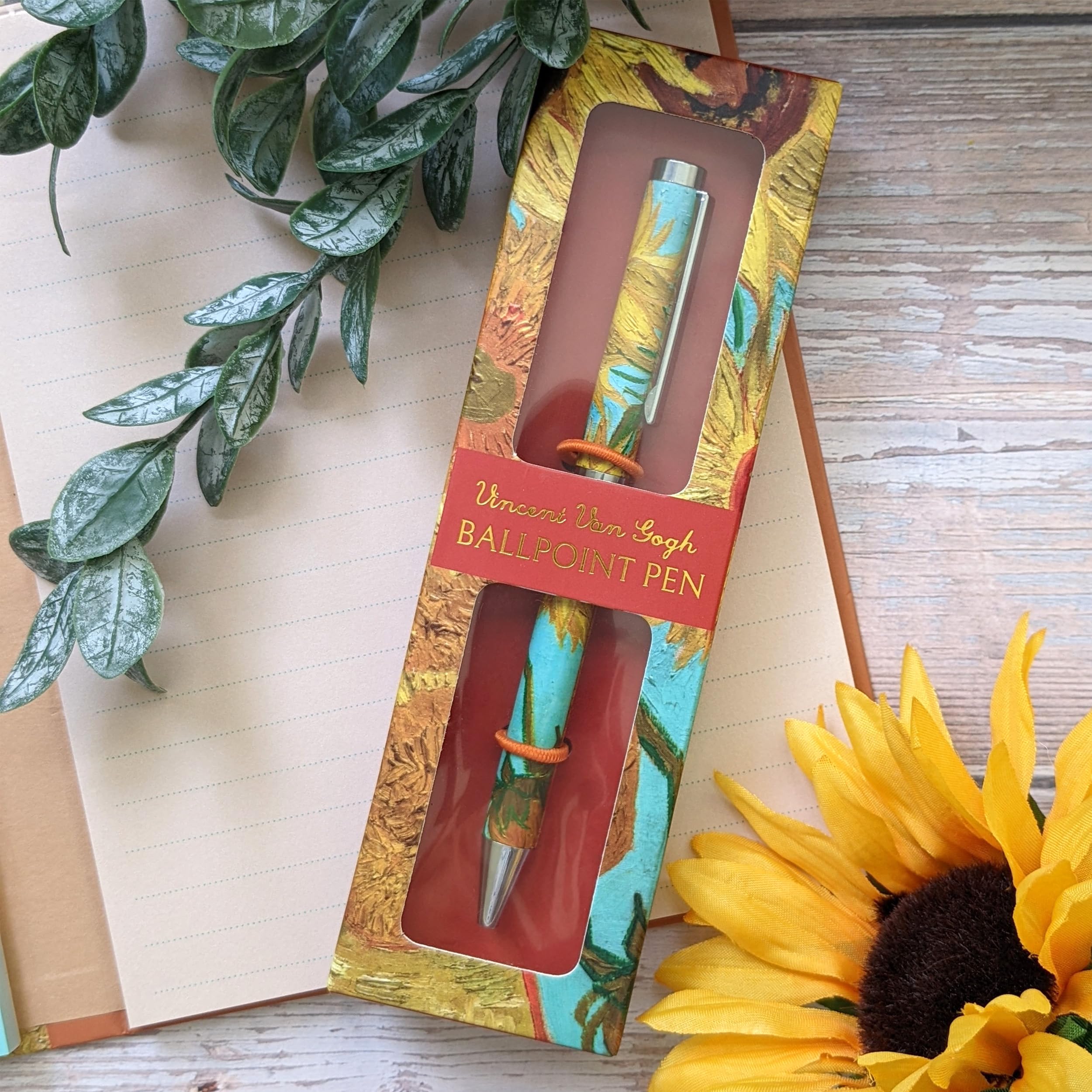 Robert Frederick Van Gogh Sunflowers Ballpoint Pen with Twist Nib | Black Ink | Gift Box