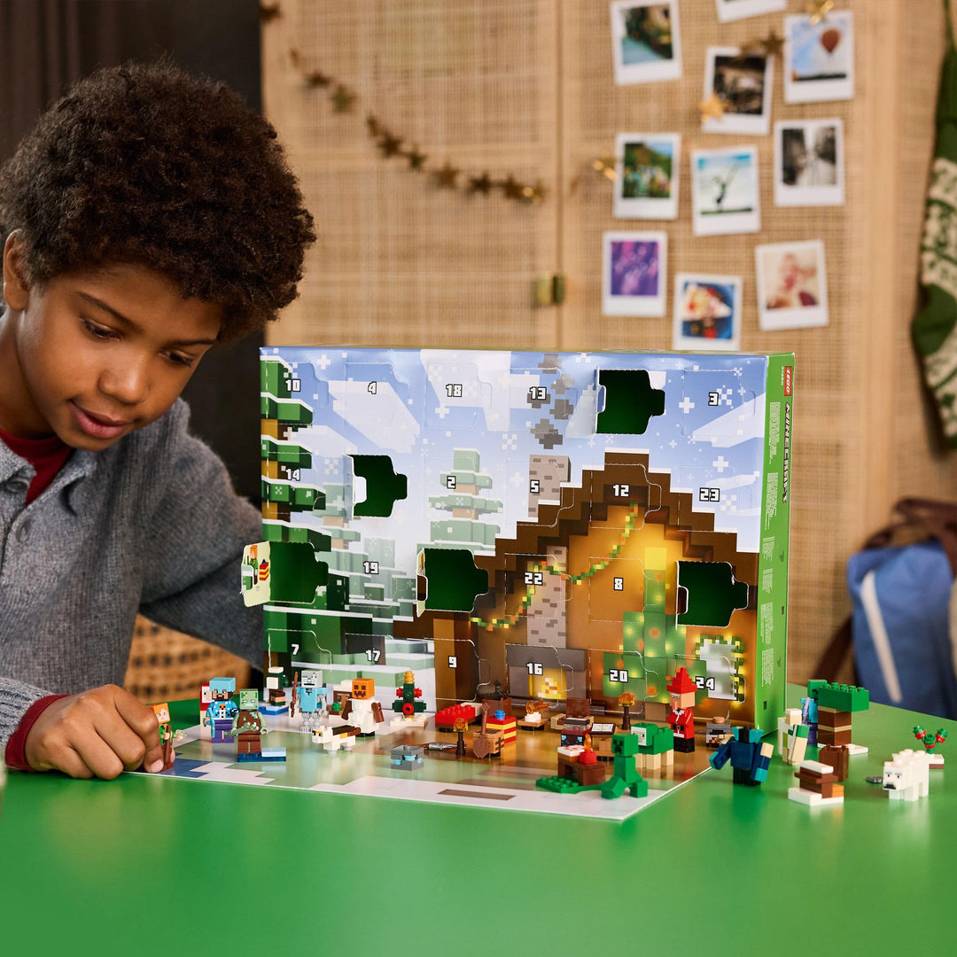 LEGO Minecraft Advent Calendar 2025 - 24-Day Buildable Holiday Toy with Minifigures and Winter Village Set