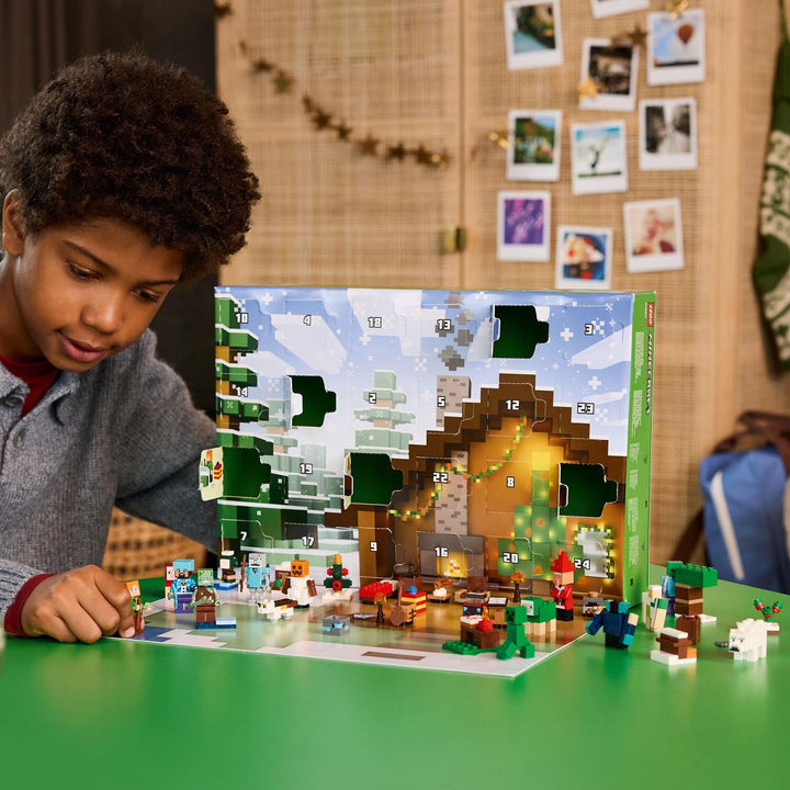 LEGO Minecraft Advent Calendar 2025 - 24-Day Buildable Holiday Toy with Minifigures and Winter Village Set