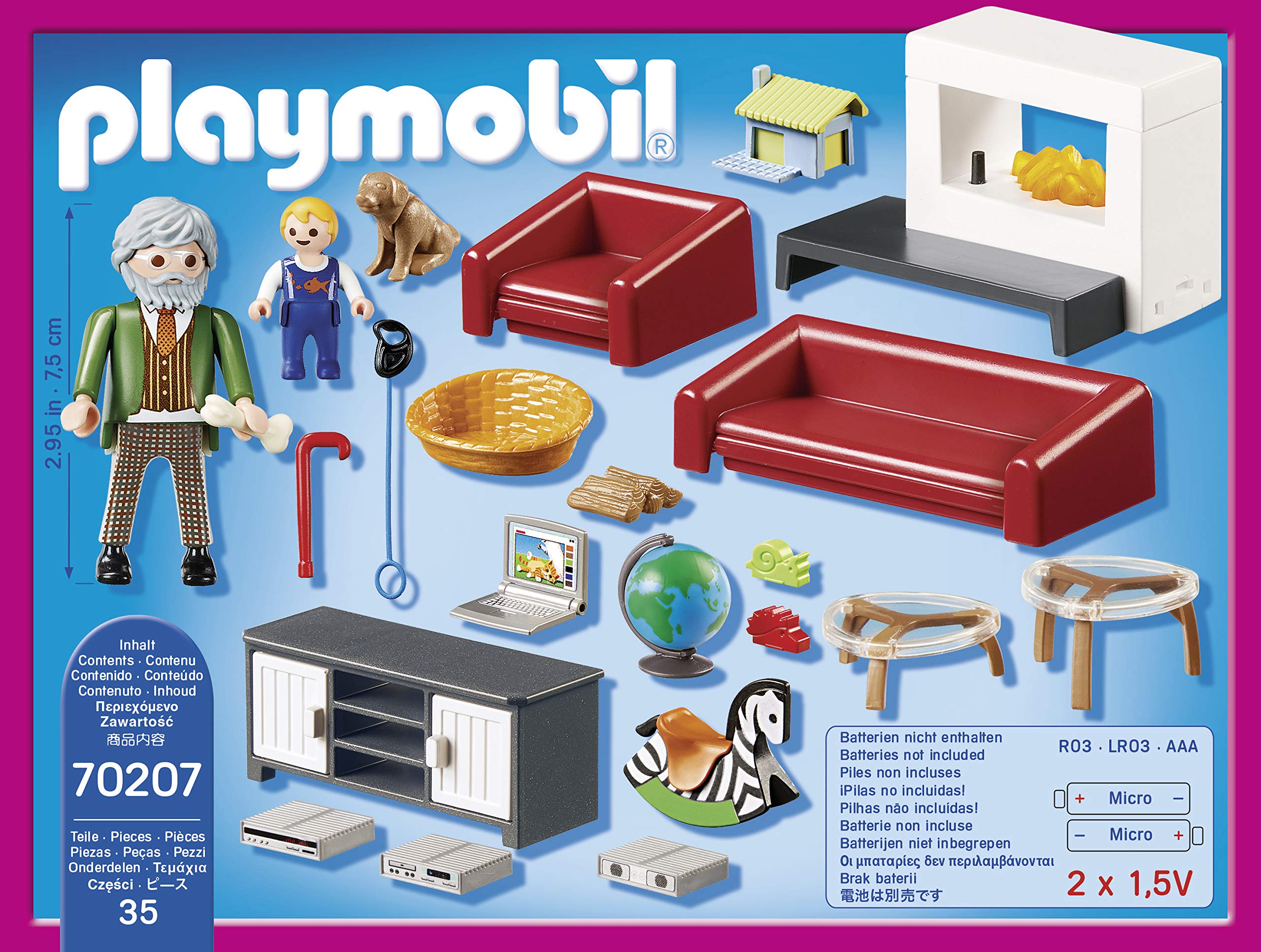 Playmobil 70207 Dollhouse Living Room with Fireplace - Light-Up Playset for Ages 4+ 10