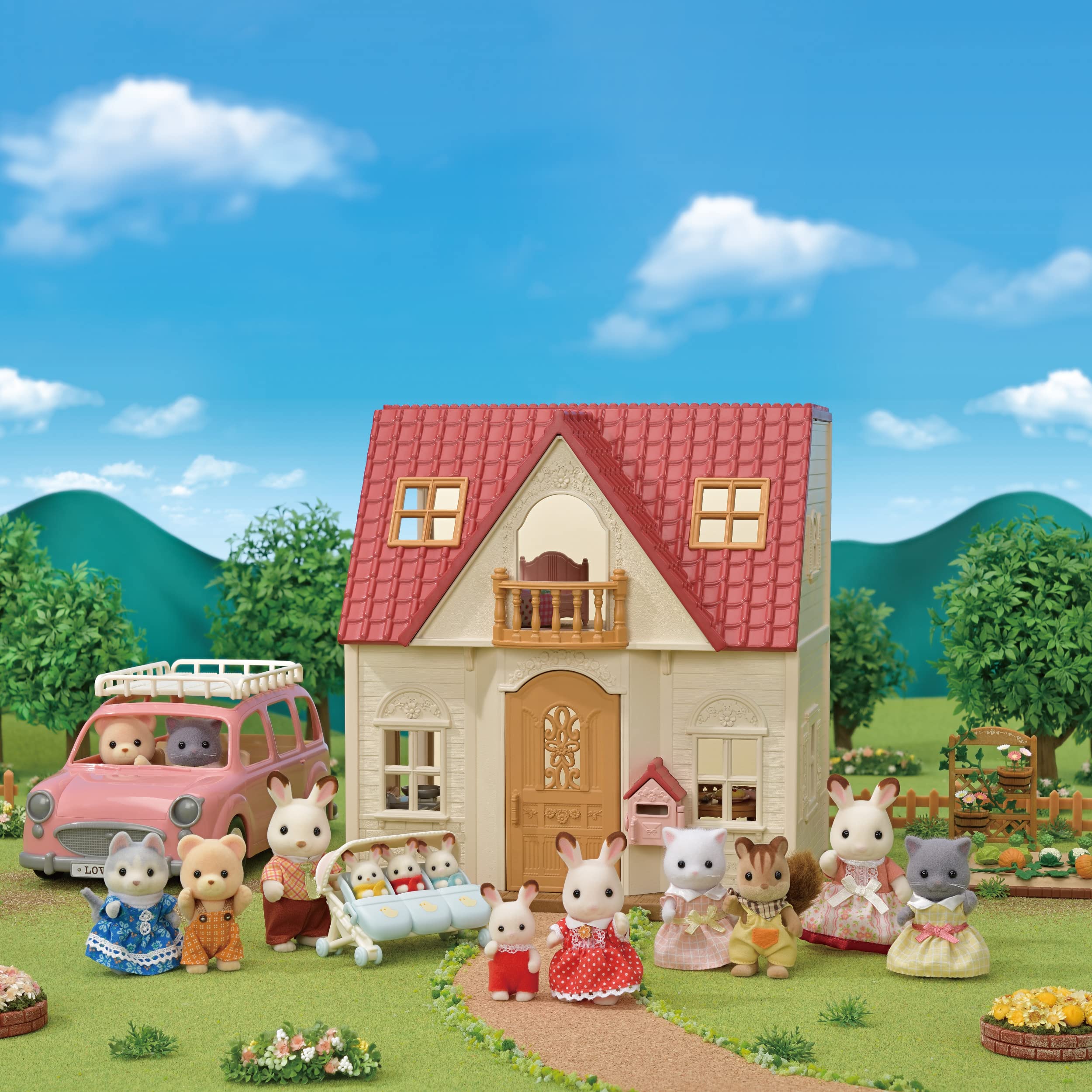 Sylvanian Families Red Roof Cosy Cottage Dollhouse with Chocolate Rabbit Girl Figure | Ages 3+