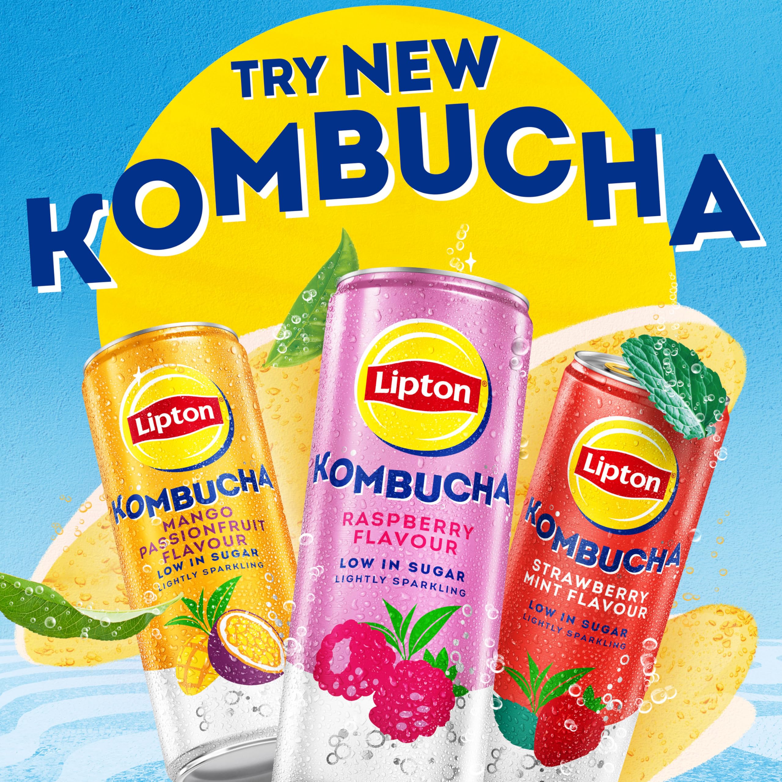 Lipton Kombucha Strawberry & Mint Flavored Tea Drink, 250ml (Pack of 4) 9