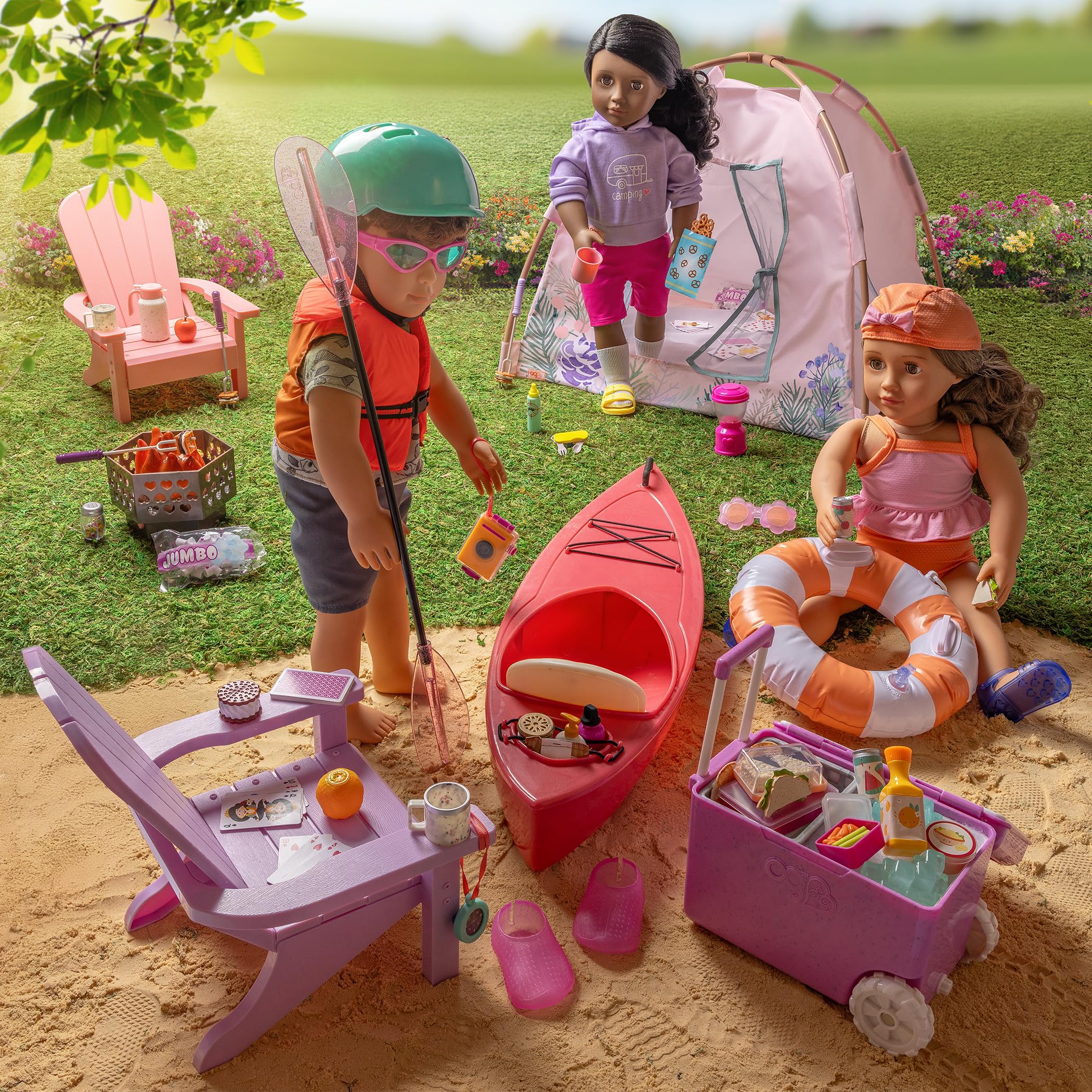 Our Generation Camping Nights - 18-Inch Doll Tent Playset with Accessories 7