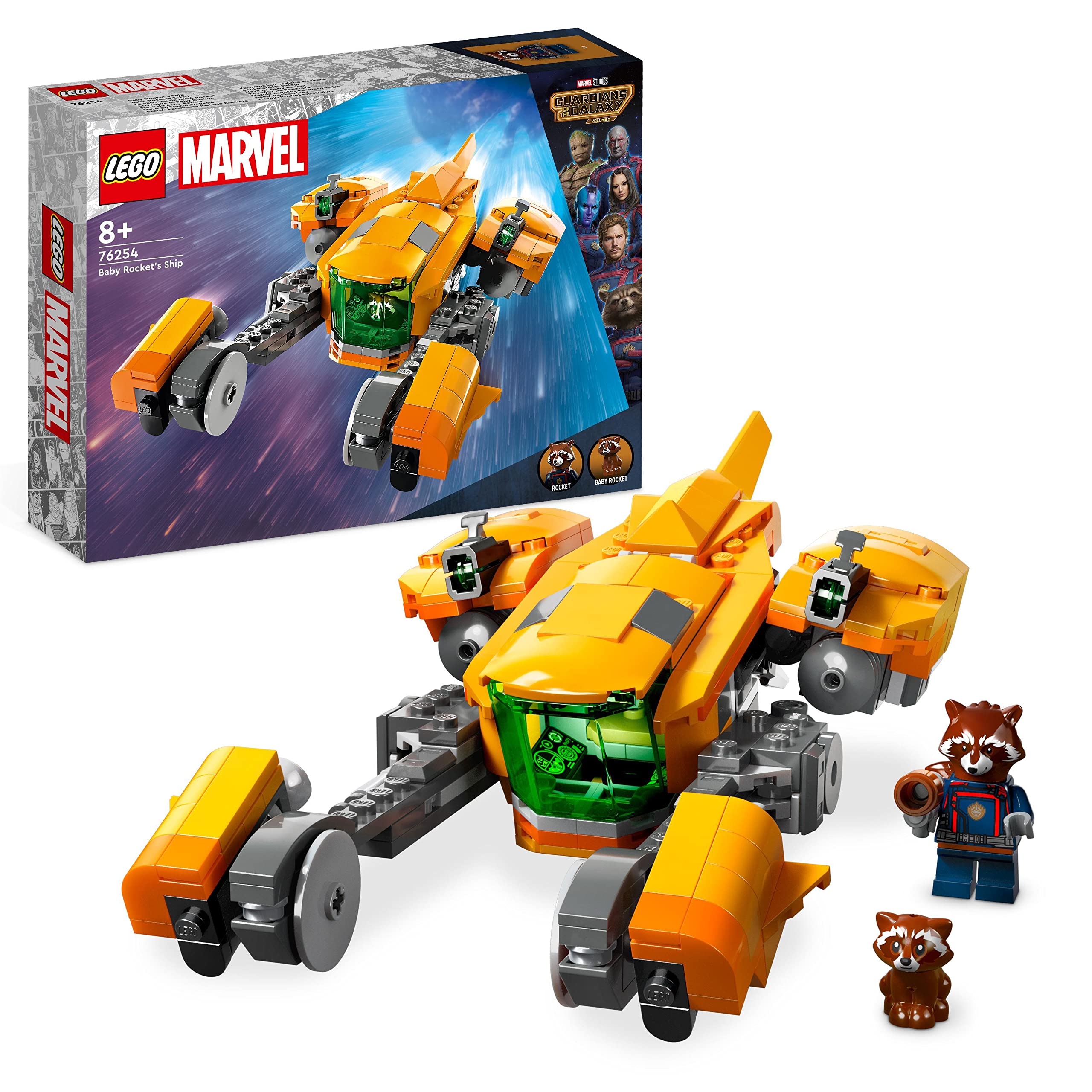 LEGO Marvel Baby Rocket's Ship 76254 - Guardians of the Galaxy Buildable Space Toy for Kids 8+ 9