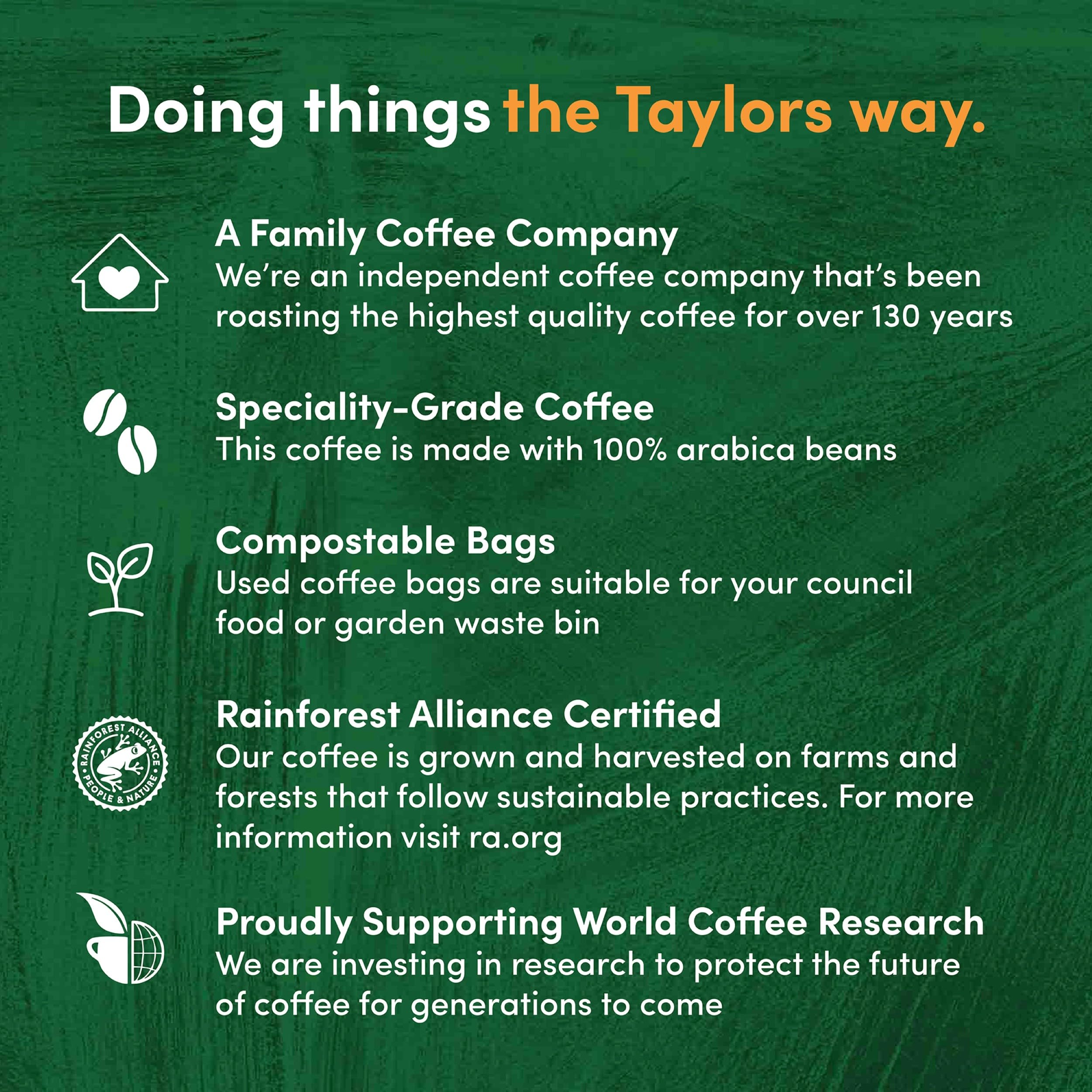 Taylors of Harrogate Rich Italian Ground Coffee Bags - 80 Individually Wrapped Bags | Medium Roast 6
