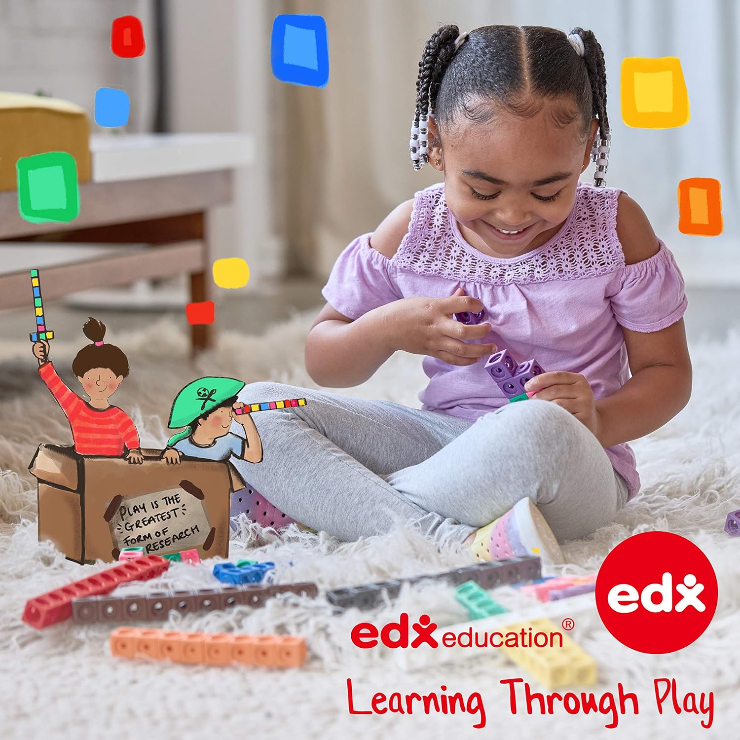 EDX Education Math Cubes - 100-Piece Linking Cube Set for Early Learning 11