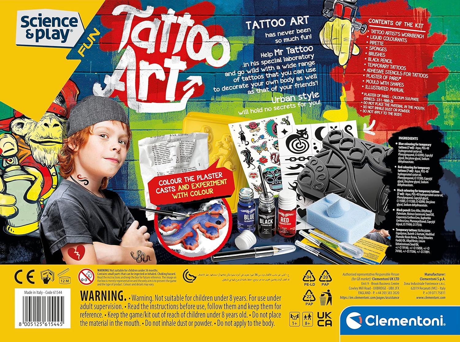 Clementoni Science & Play Fun Art-Tattoo Kit - Educational Arts & Crafts Set for Kids 8-12 6