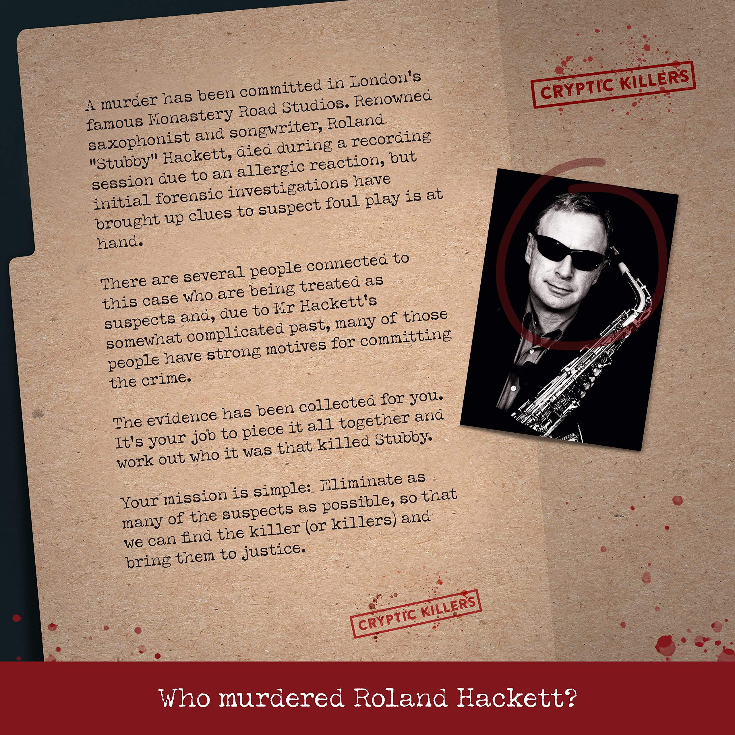 Cryptic Killers Unsolved Murder Mystery Game - Cold Case Files Investigation | 3.5 Hours Playtime | Difficulty 4.5/5