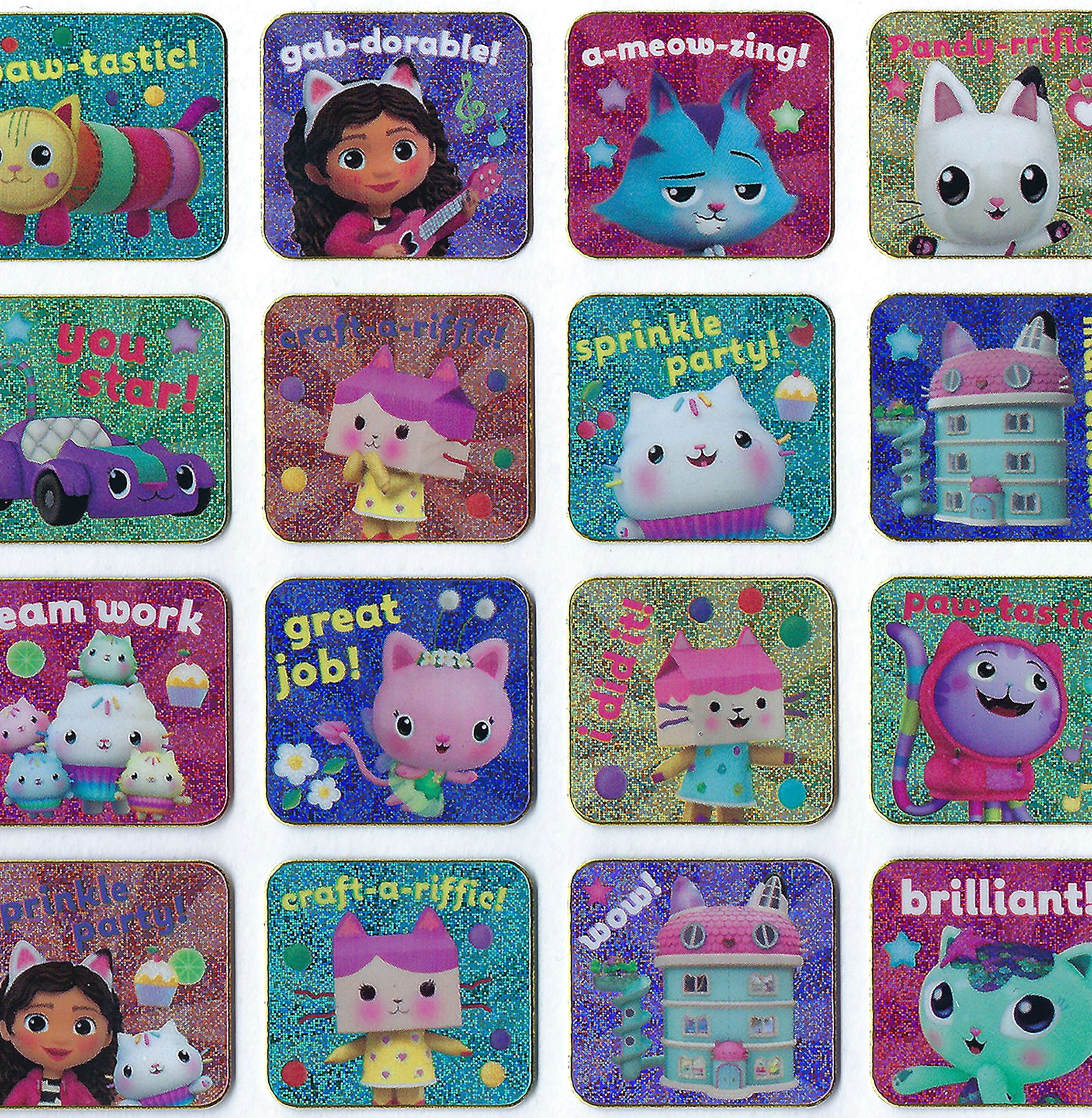 Gabby's Dollhouse Everyday Reward Chart with 56 Sparkly Stickers - Educational Behaviour Reward for Kids 6